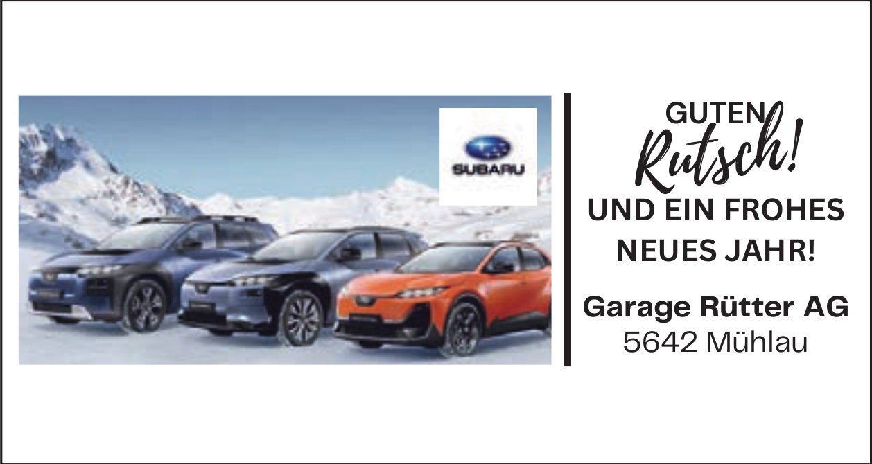 Garage Rütter AG, Mühlau - Guten Rutsch! Und ein frohes neues Jahr!