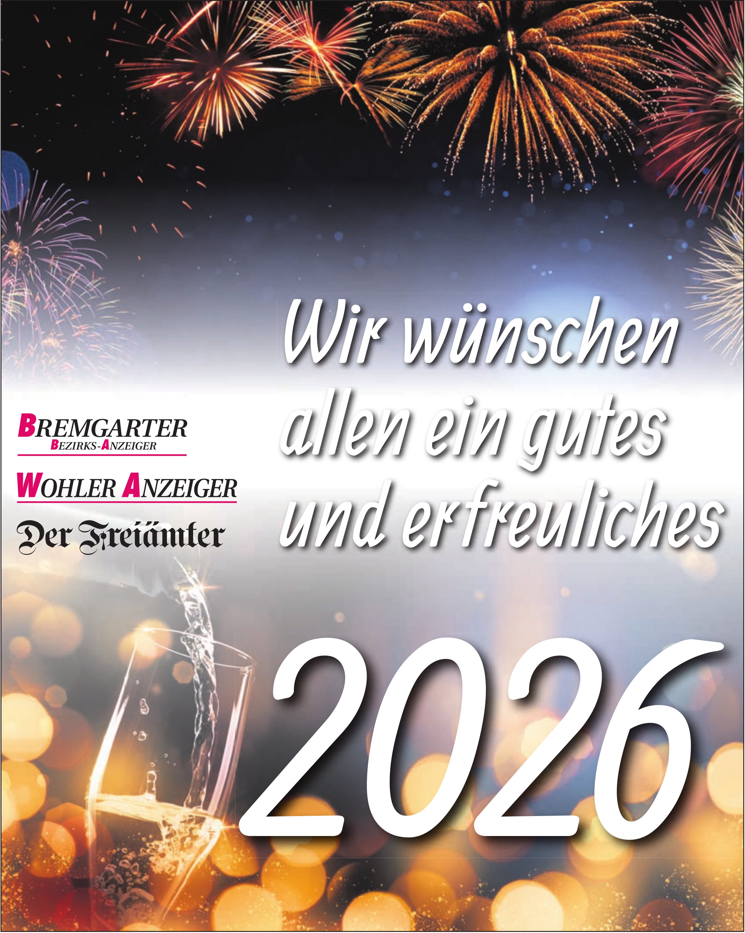 BBA / WA / Der Freiämter, Wir wünschen allen ein gutes und erfreuliches 2026
