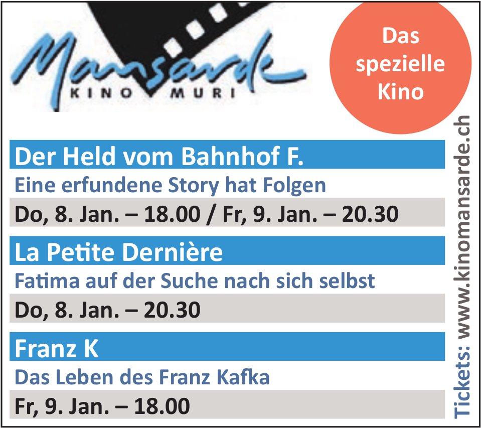 Programm, 8./9. Januar, Kino Mansarde