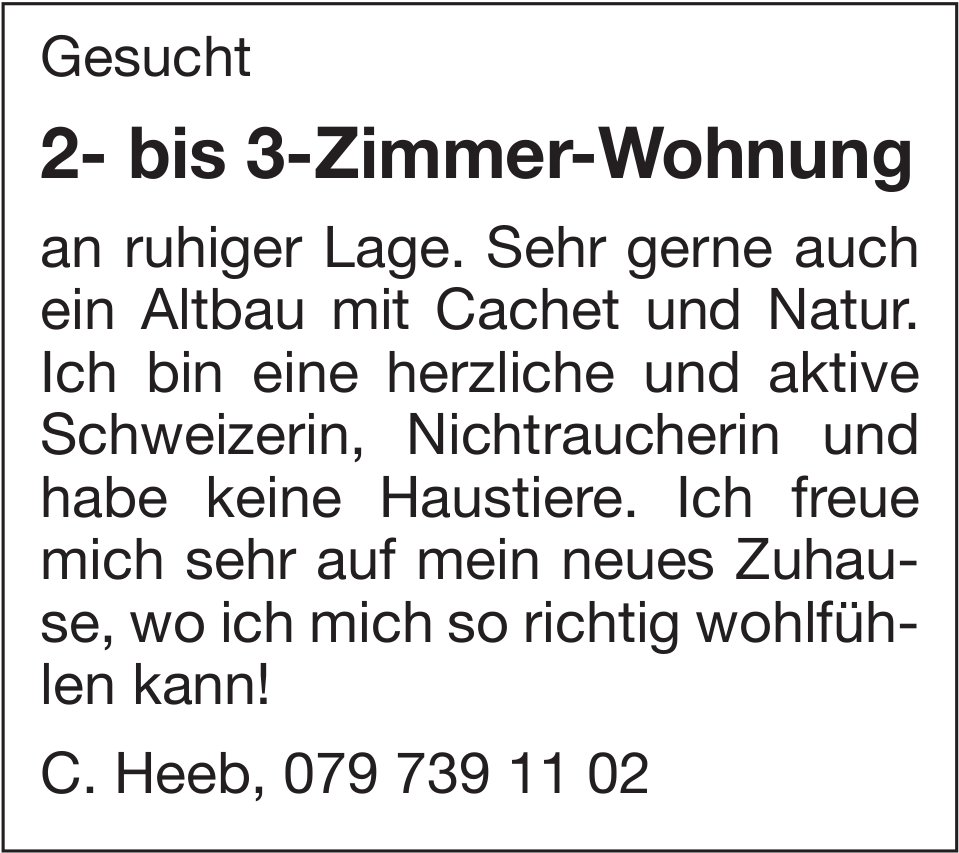 2- bis 3-Zimmer-Wohnung, zu verkaufen