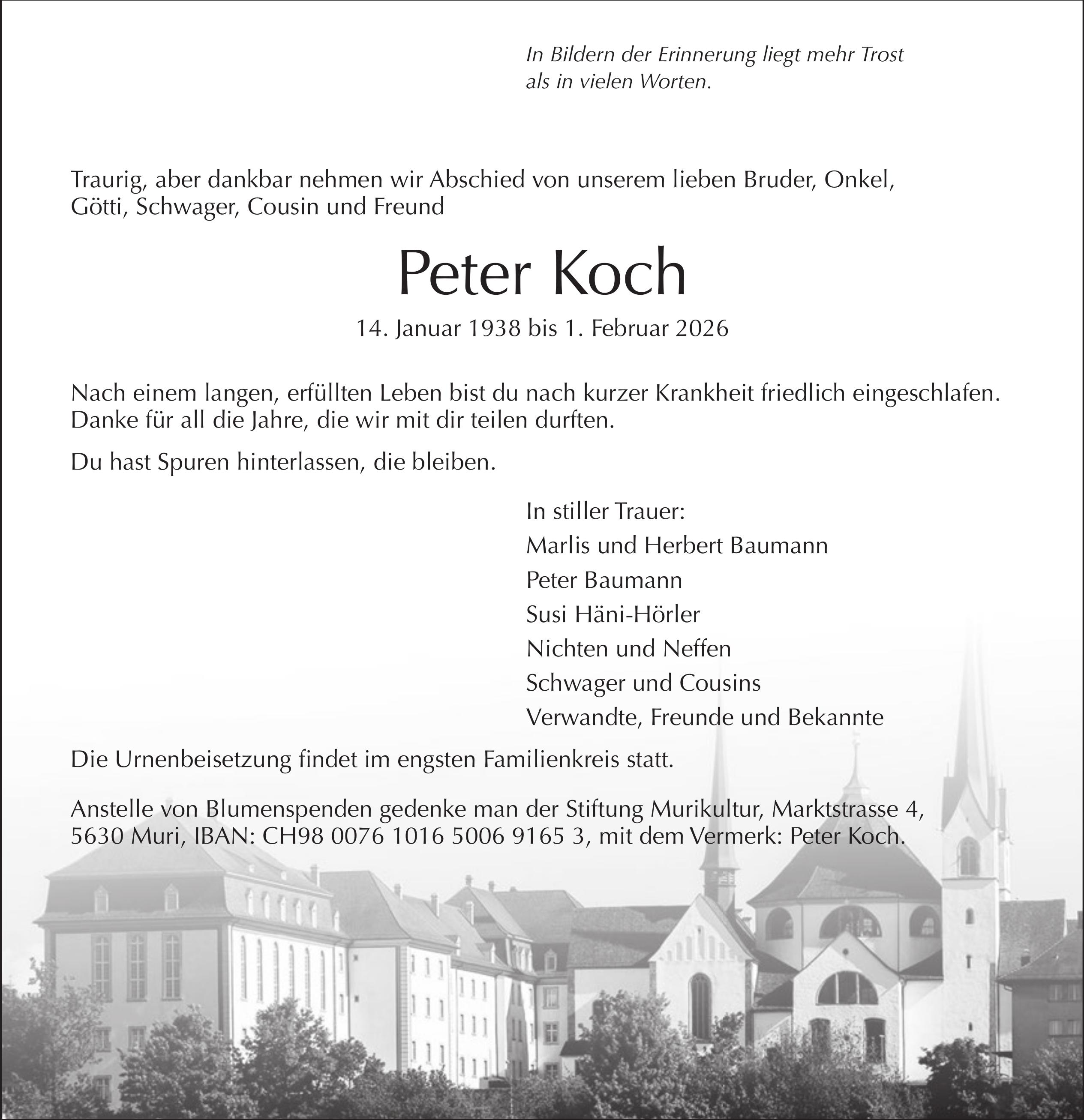 Koch Peter, Februar 2026 / TA