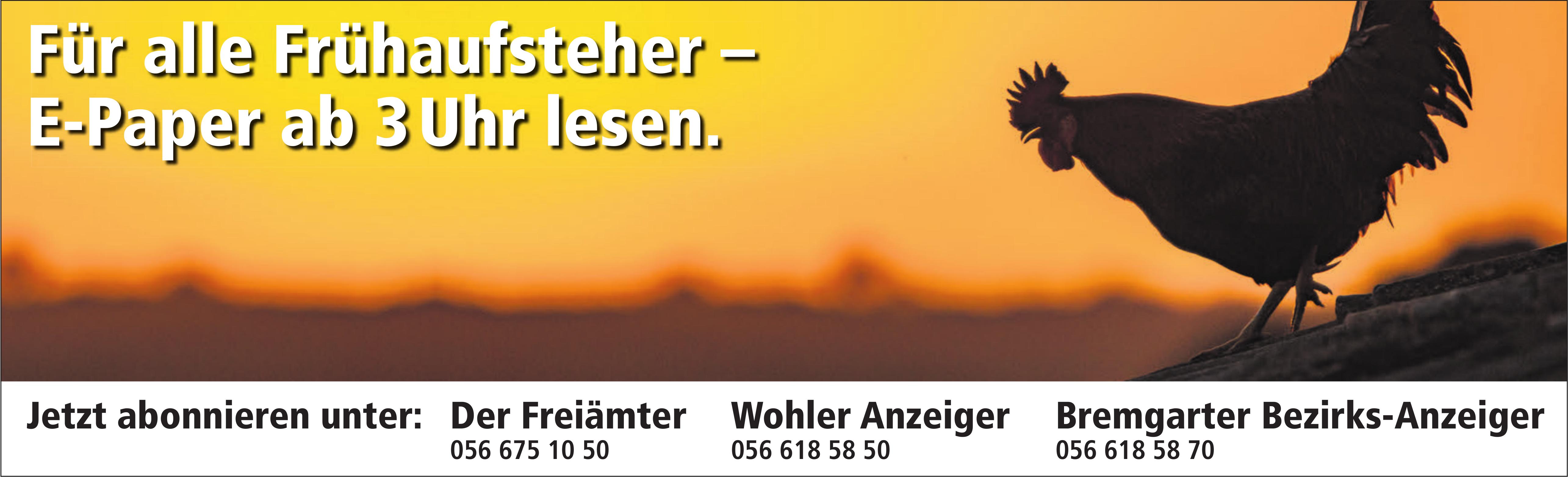 Der Freiämter / WA / BBA, Für alle Frühaufsteher – E-Paper ab 3 Uhr lesen