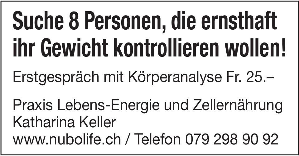 Praxis Lebens-Energie und Zellernährung - Suche 8 Personen, die ernsthaft ihr Gewicht kontrollieren wollen!