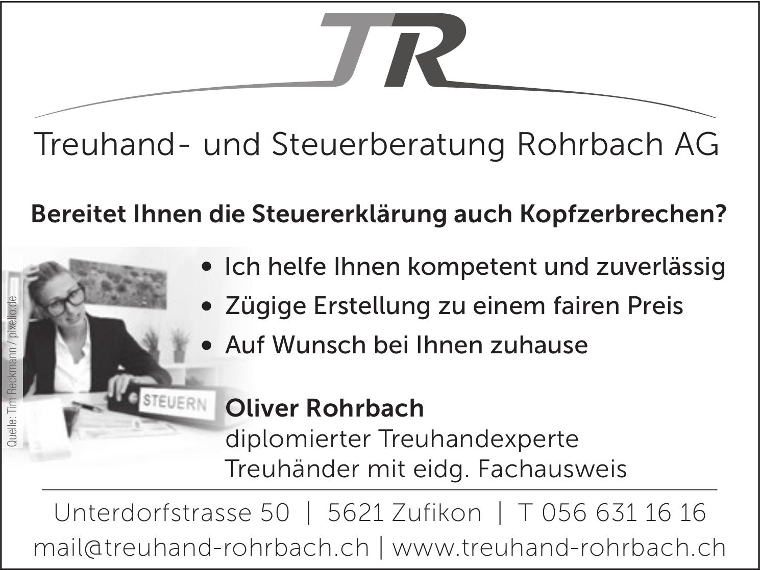 Treuhand- und Steuerberatung Rohrbach AG, Zufikon - Bereitet Ihnen die Steuererklärung auch Kopfzerbrechen?