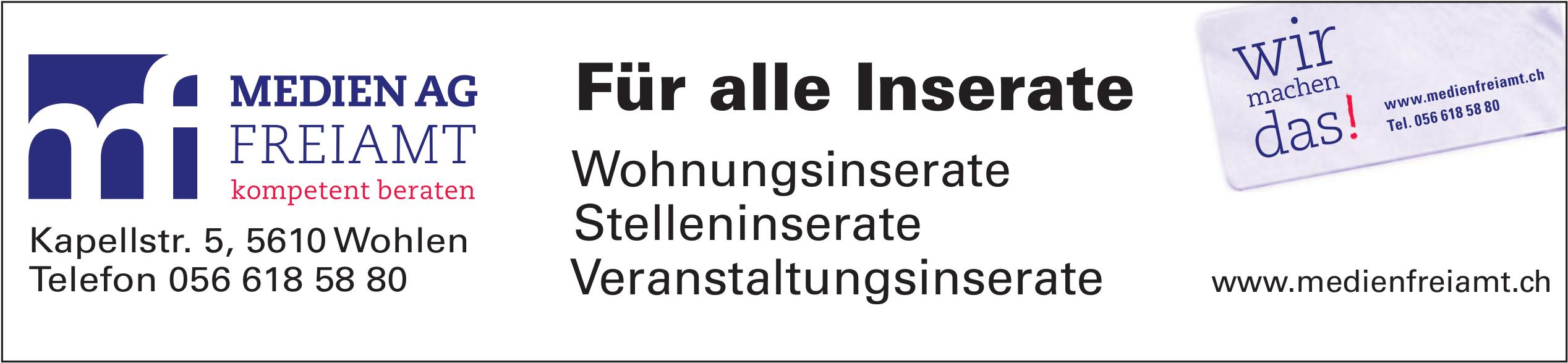 Für alle Inserate, Medien AG Freiamt