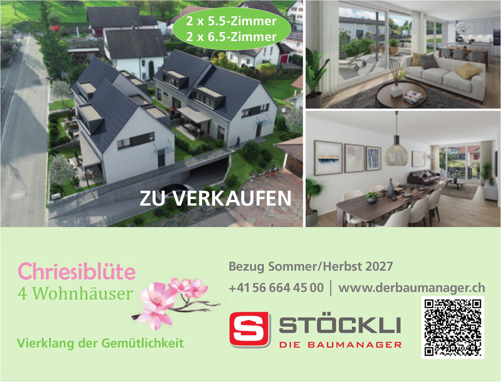 Chriesiblüte, 2 x 5.5-Zimmer & 2 x 6.5-Zimmer, zu verkaufen