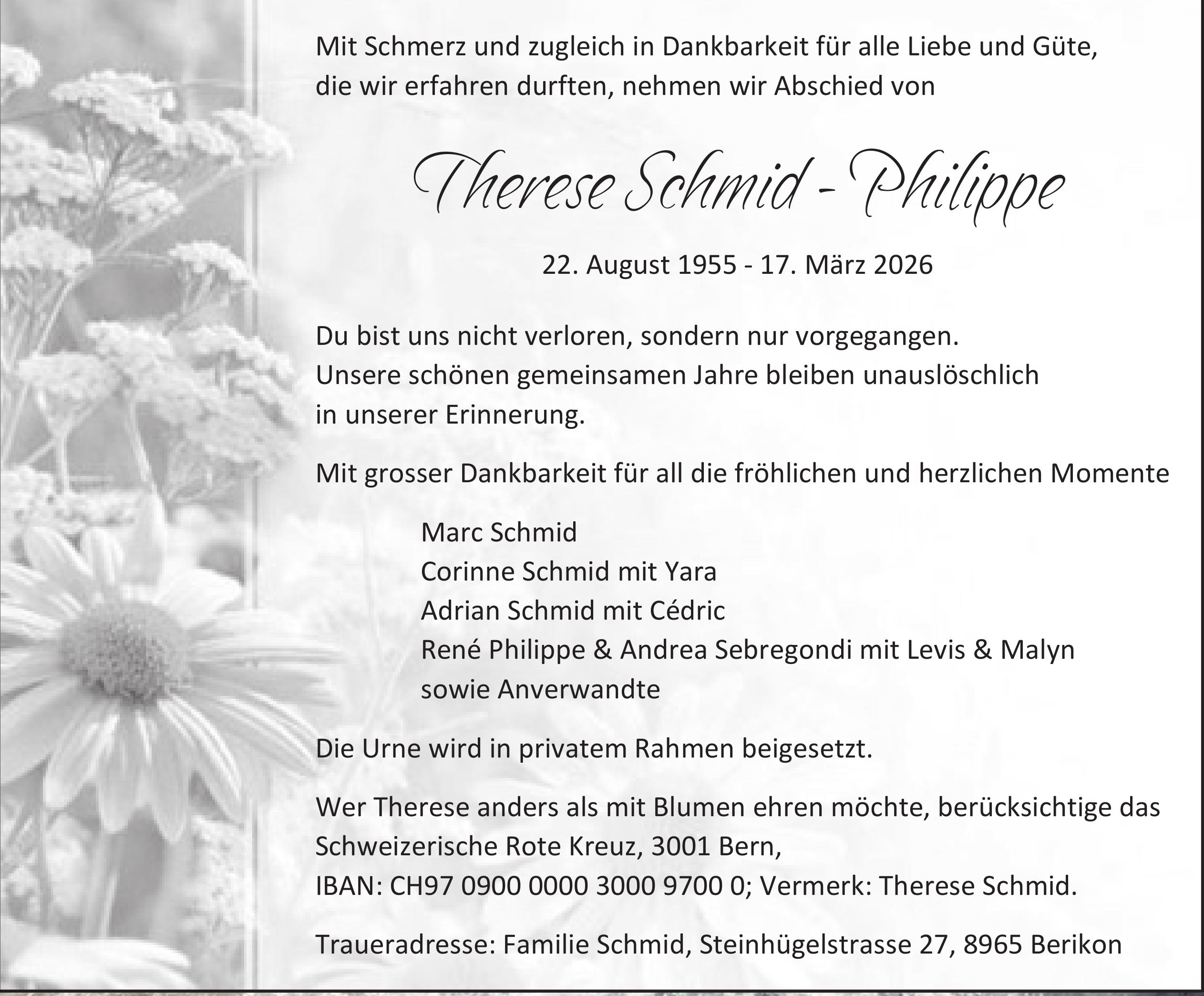 Schmid - Philippe Therese, März 2026 / TA