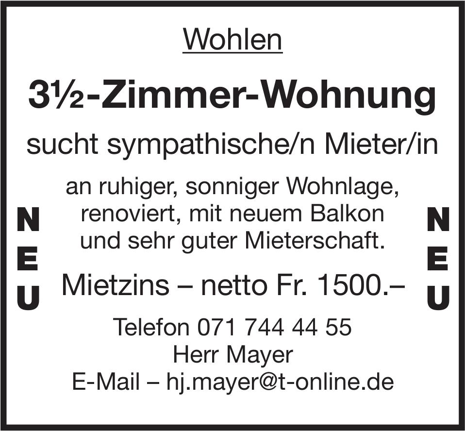 3½-Zimmer-Wohnung, Wohlen, zu vermieten