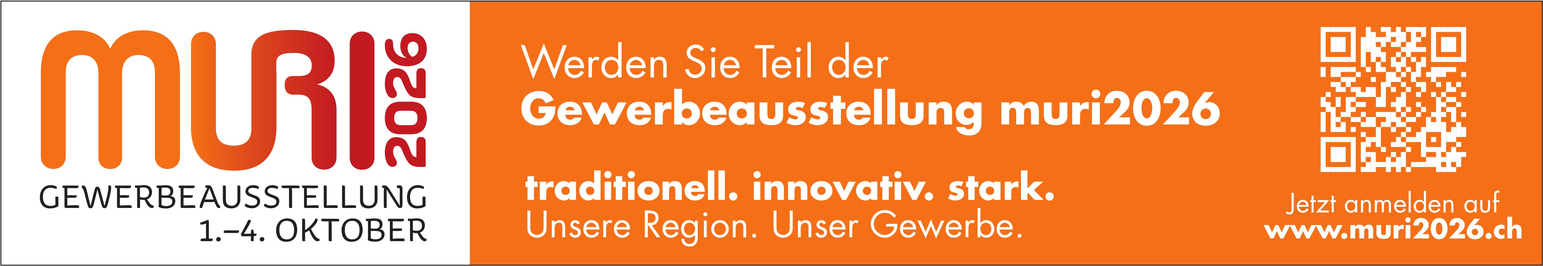 Werden Sie Teil der Gewerbeausstellung muri2026 - Jetzt anmelden