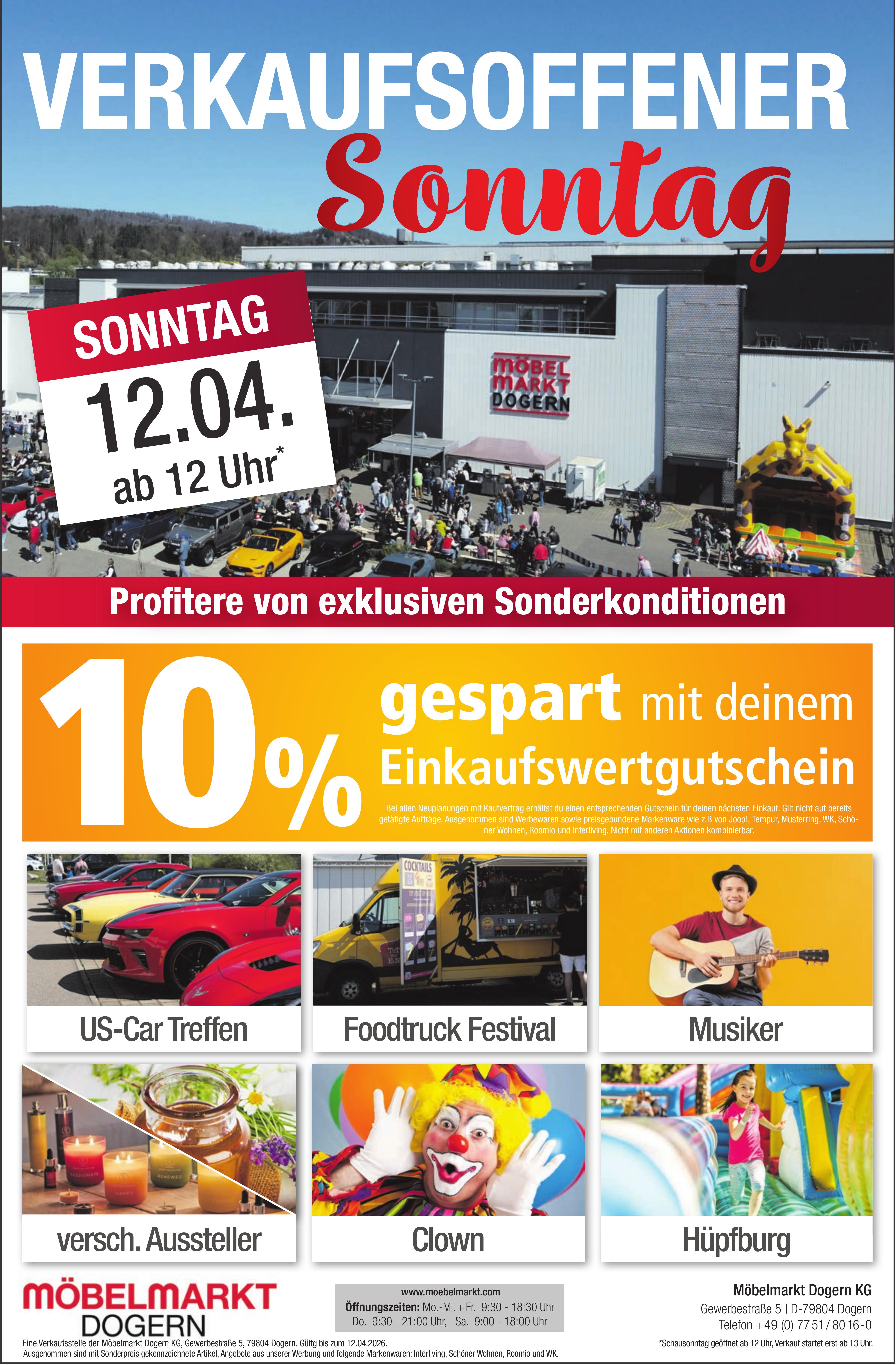 VERKAUFSOFFENER Sonntag, 12. April, MÖBELMARKT DOGERN
