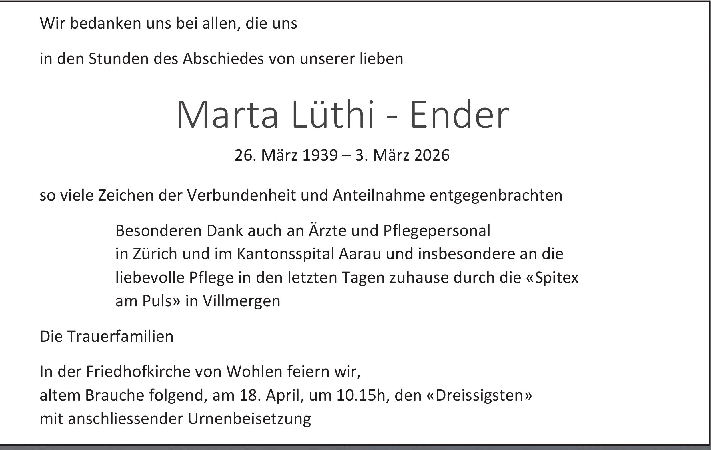Lüthi - Ender Marta, März 2026 / TA