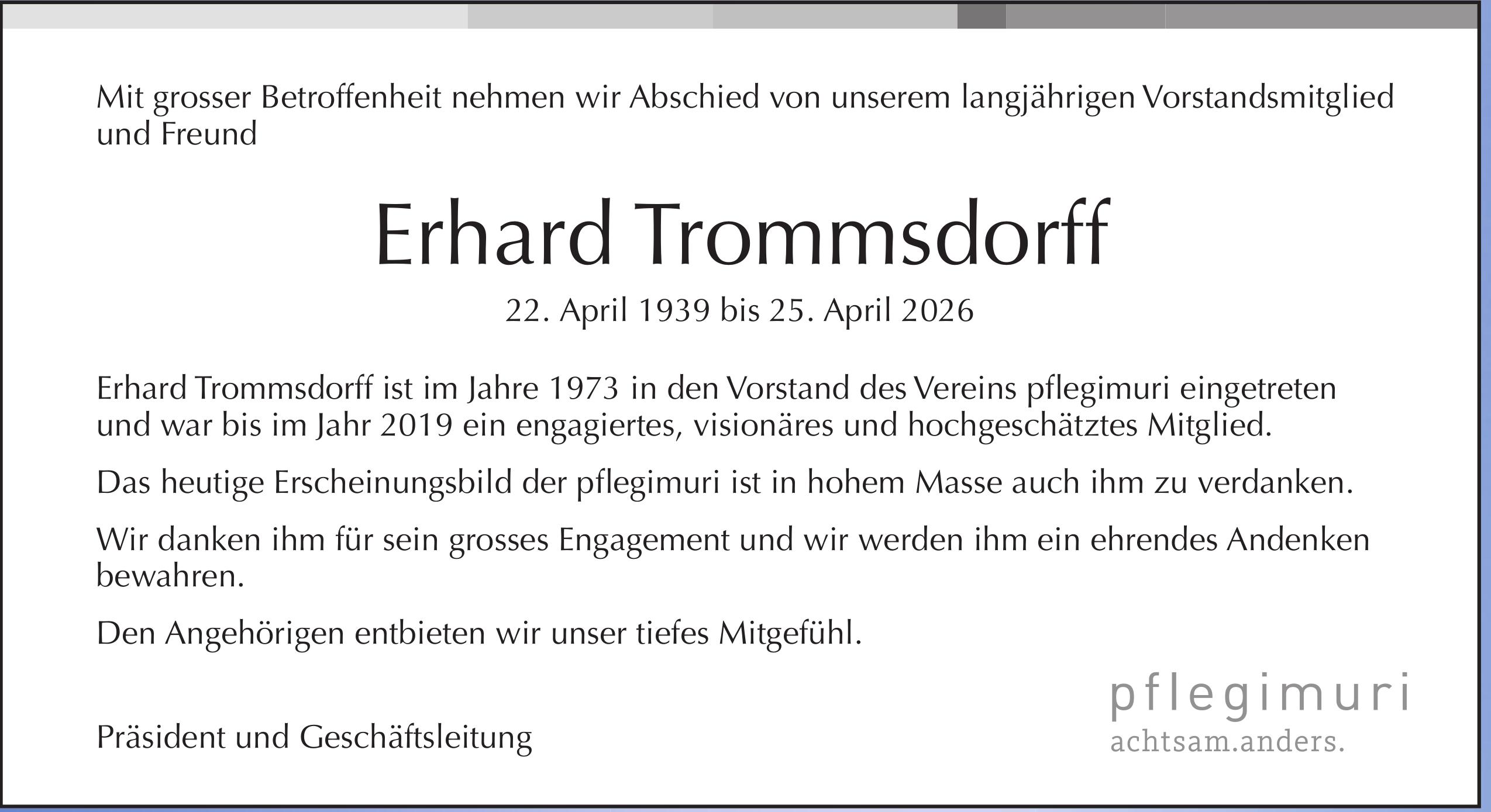 Trommsdorff Erhard, April 2026 / TA