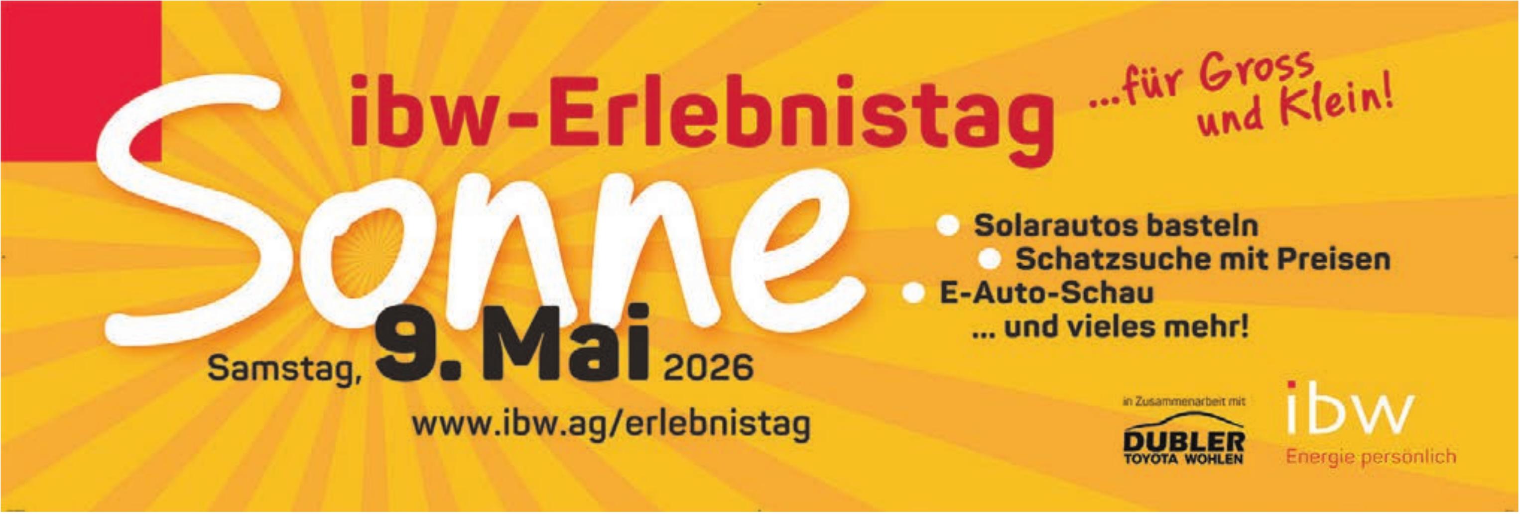ibw-Erlebnistag Sonne, 9. Mai