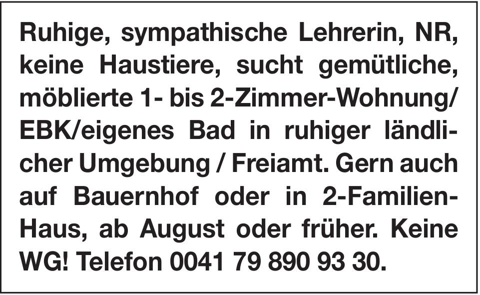 Möblierte 1- bis 2-Zimmer-Wohnung, Freiamt, gesucht