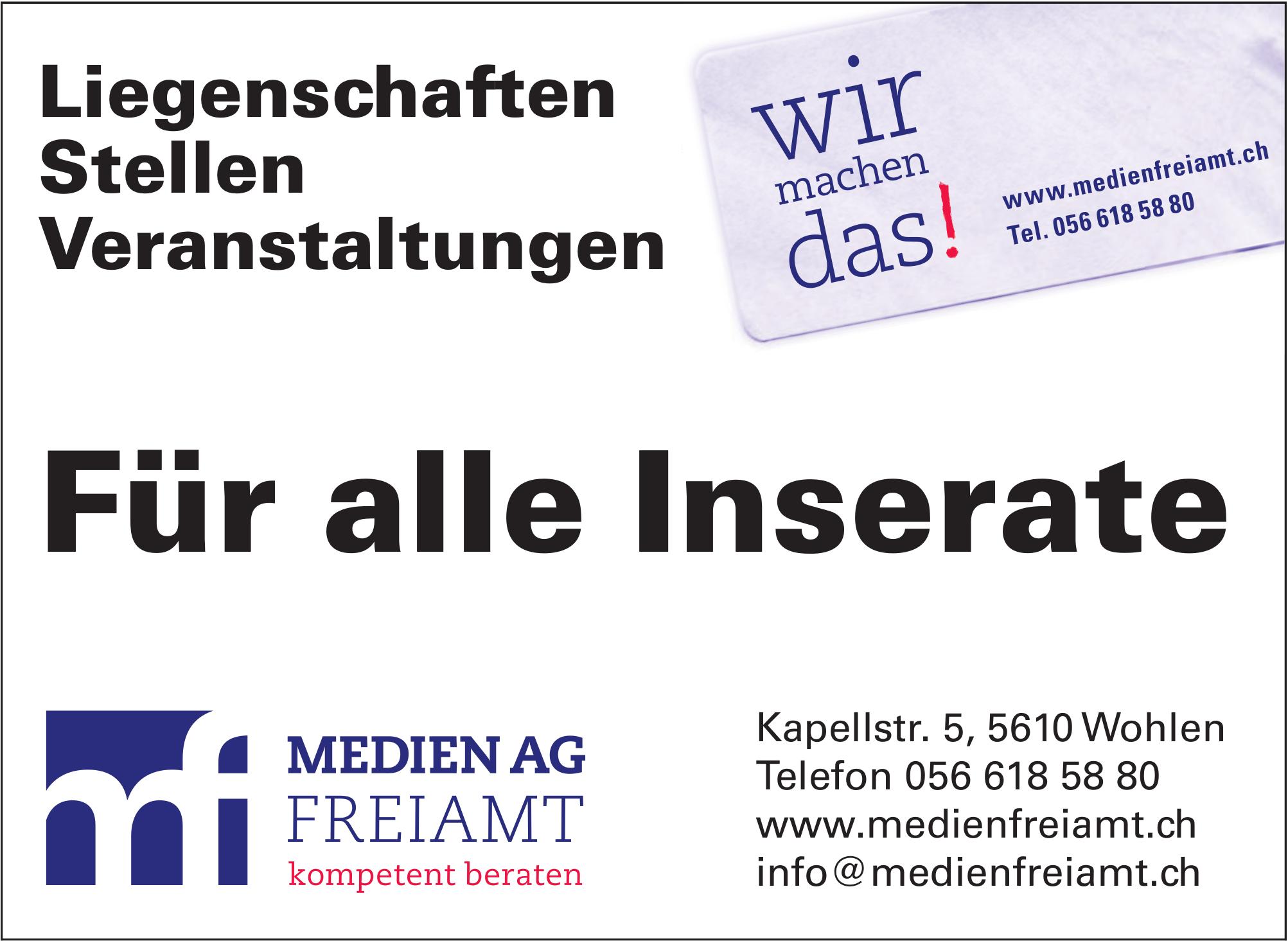 Medien AG Freiamt, Wohlen - Für alle Inserate