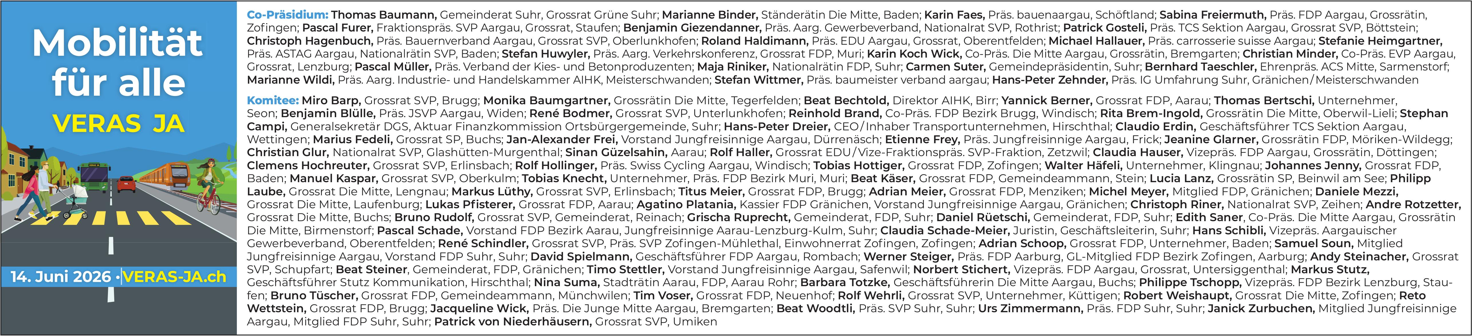 Wahlen & Abstimmungen, Mobilität für alle - VERAS JA