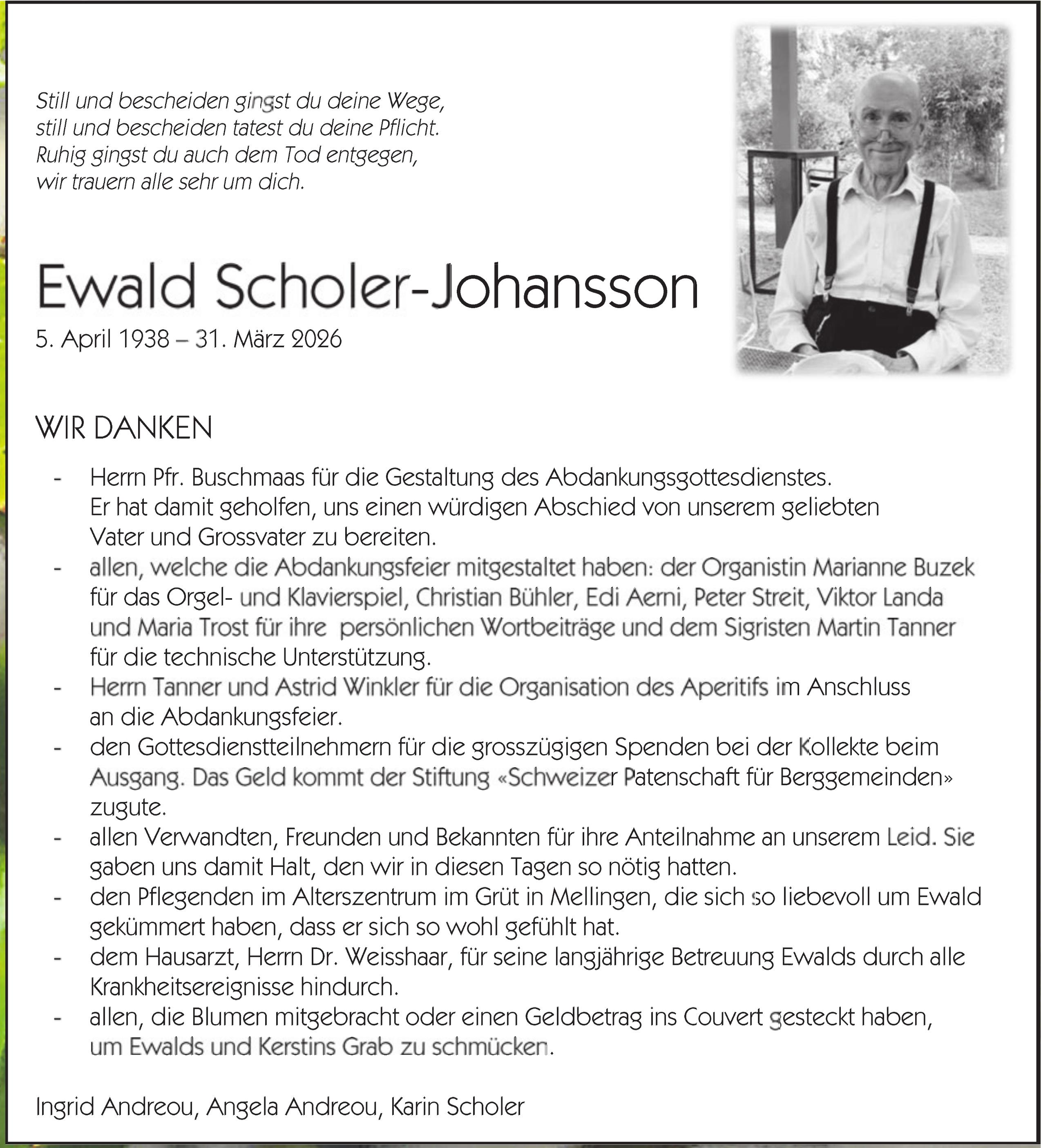 Scholer-Johansson Ewald, im Mai 2026 / DS