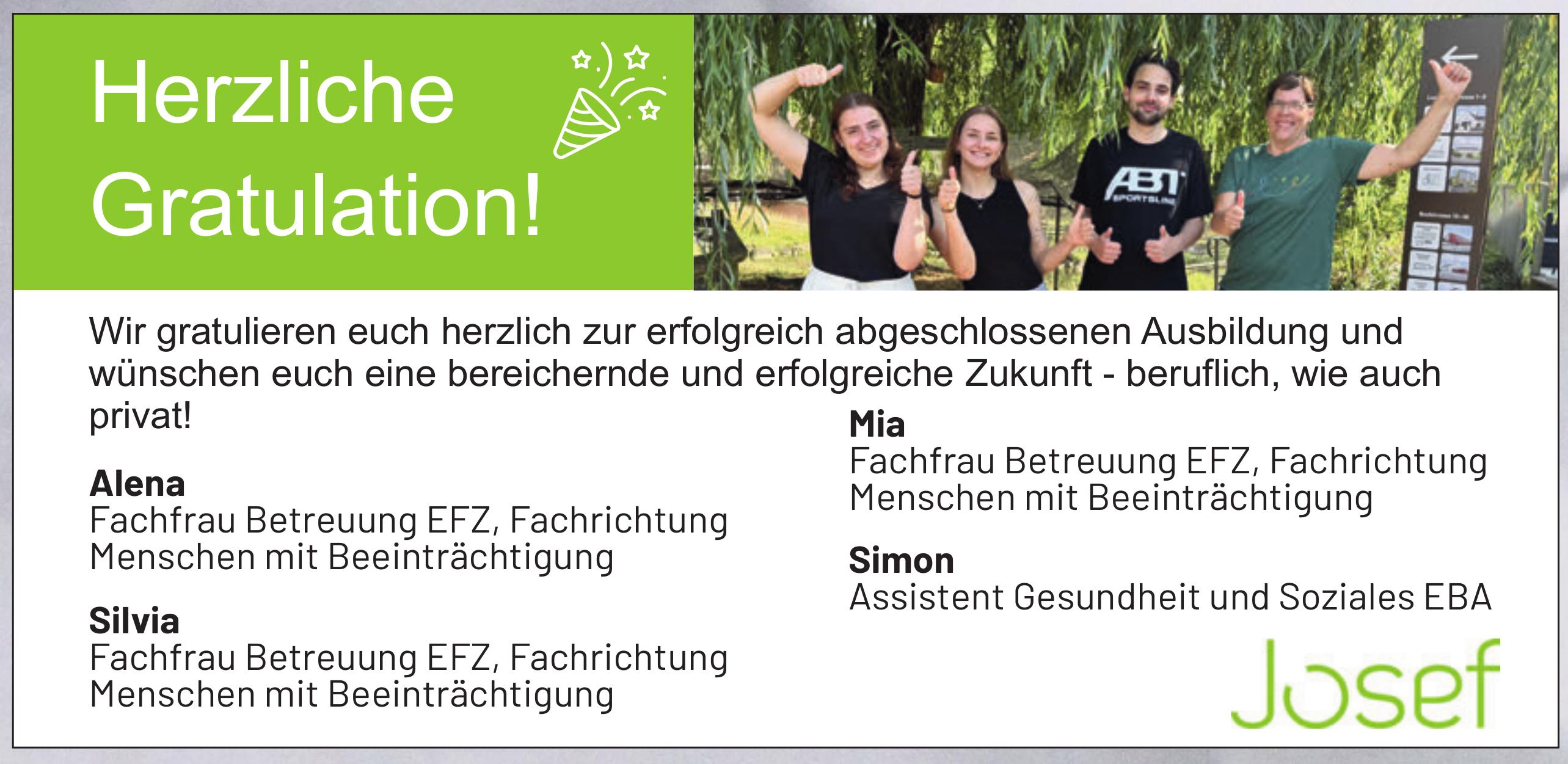 Josef, Herzliche Gratulation!
