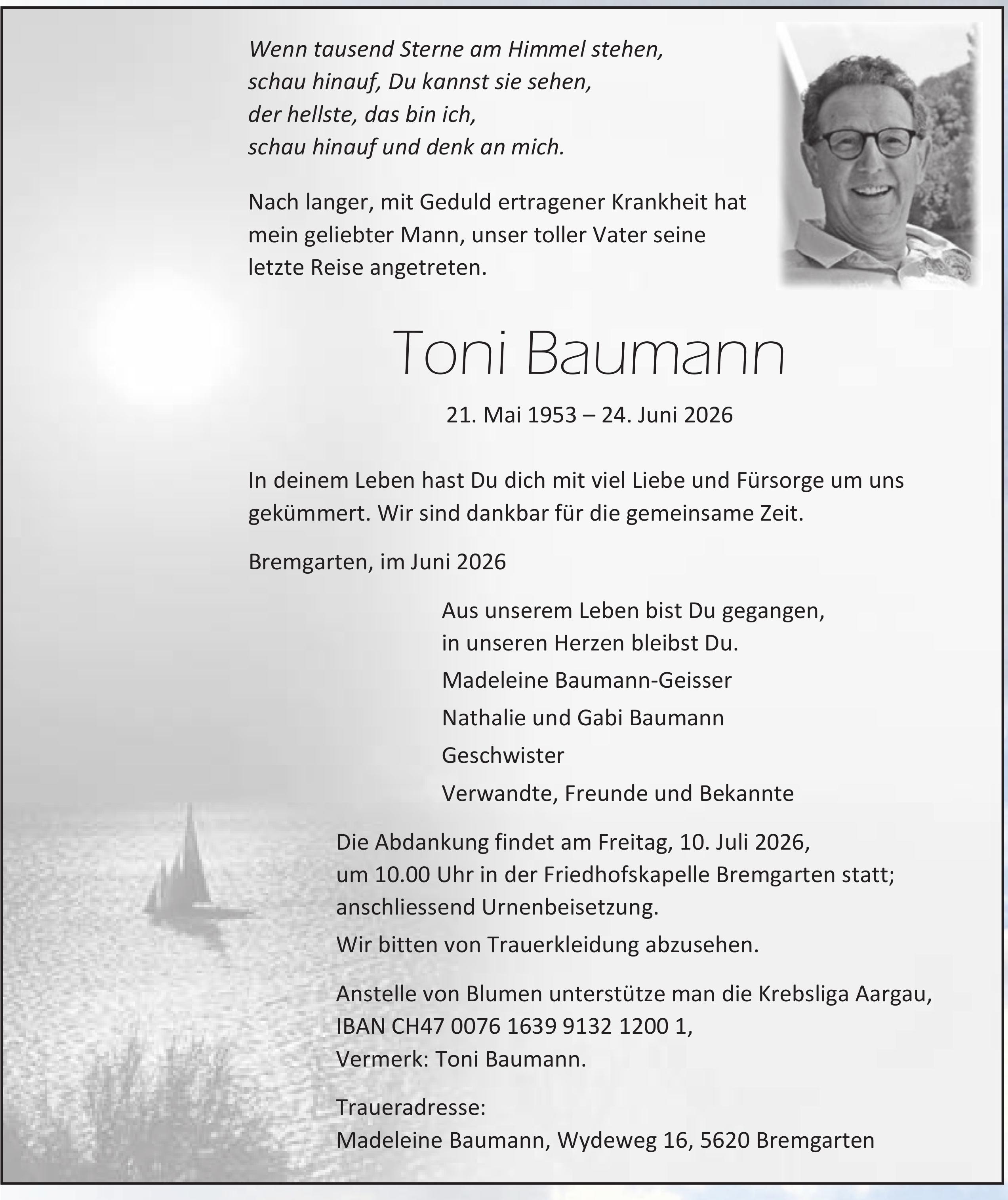 Baumann Toni, Juni 2026 / TA