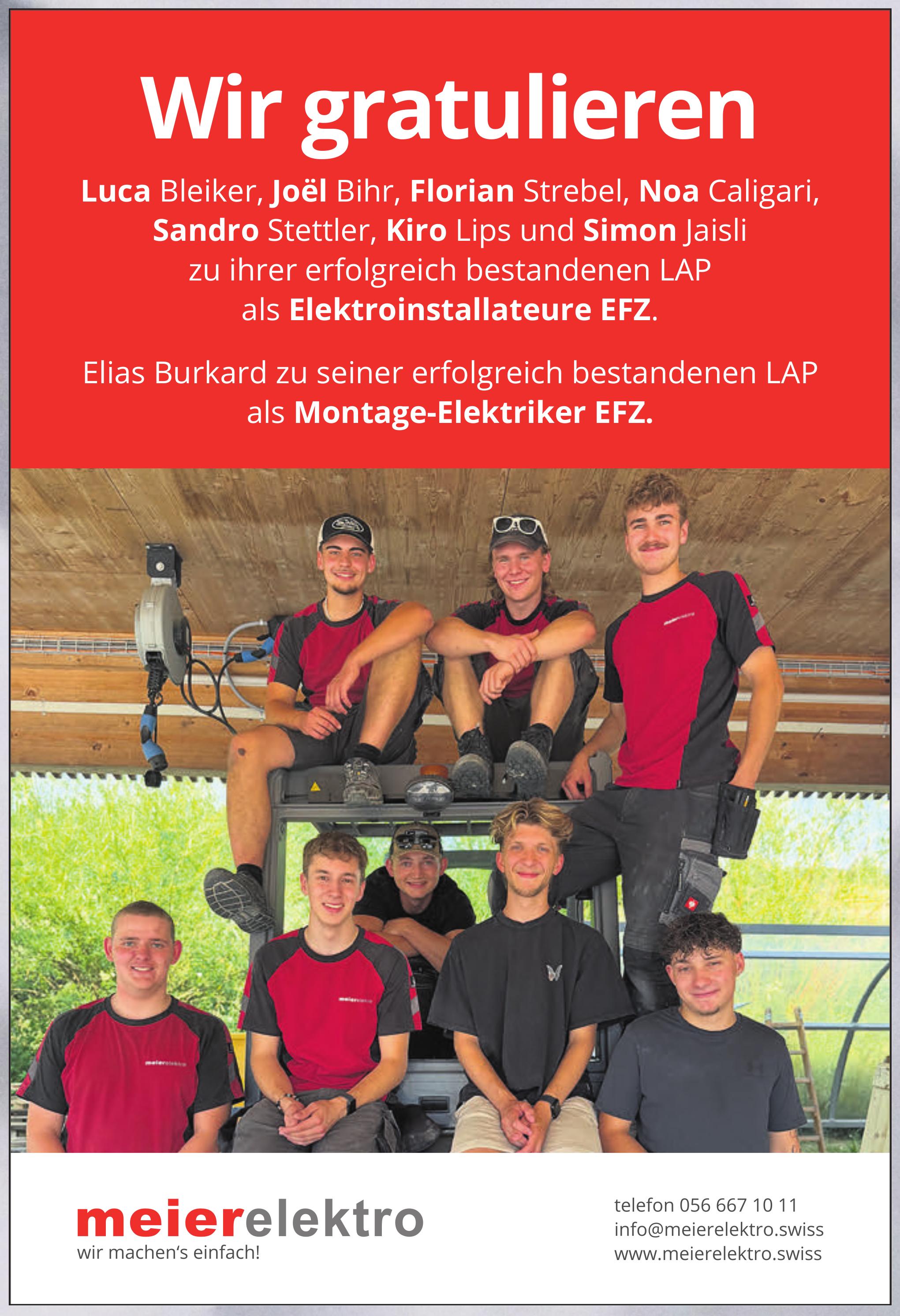meierelektro, Wir gratulieren