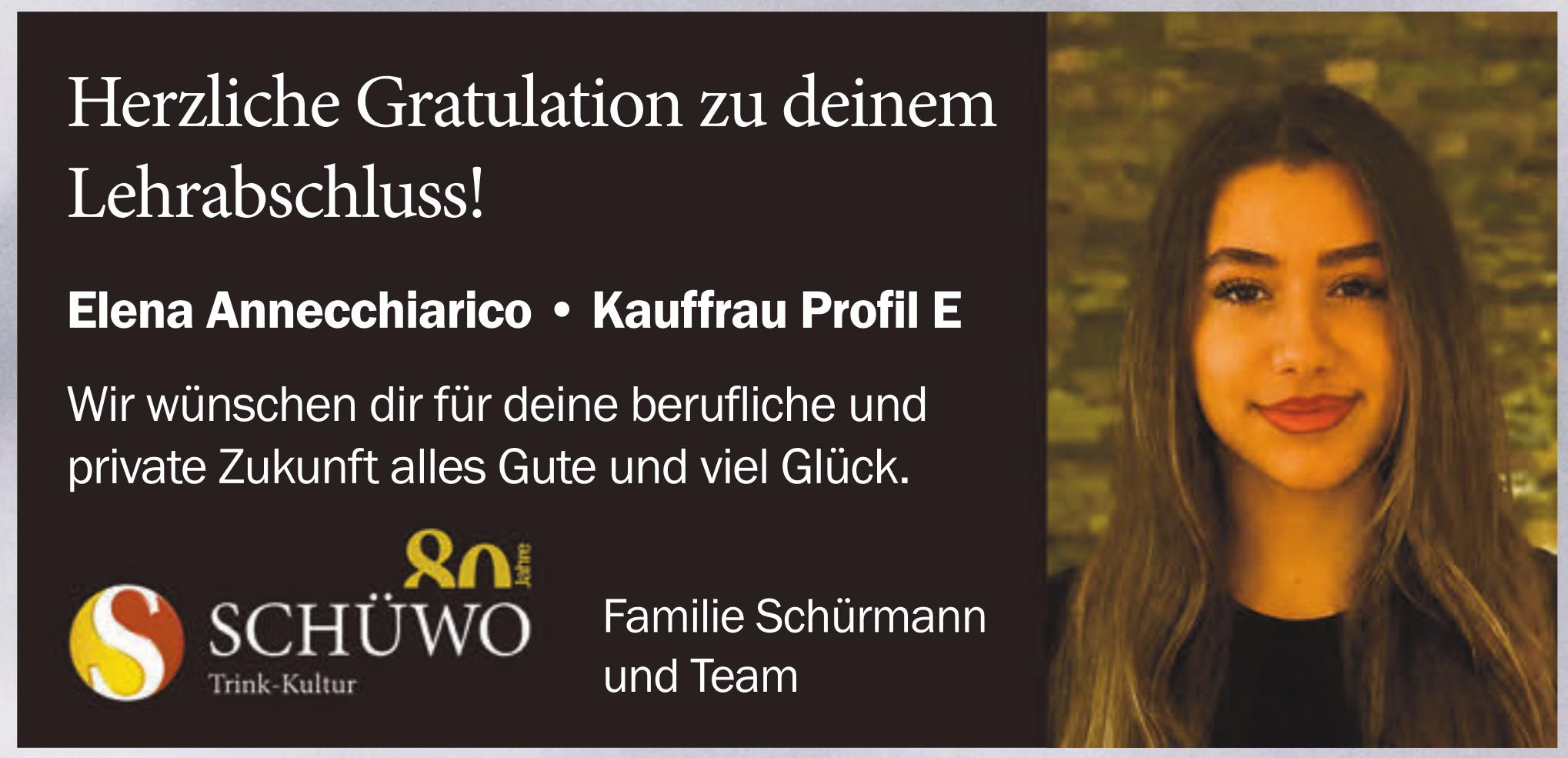SCHÜWO, Herzliche Gratulation zu deinem Lehrabschluss!