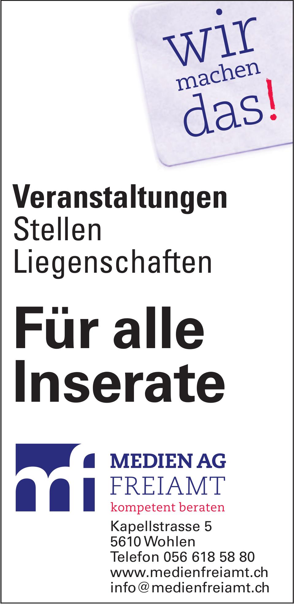 Medien AG Freiamt, Wohlen - Für alle Inserate