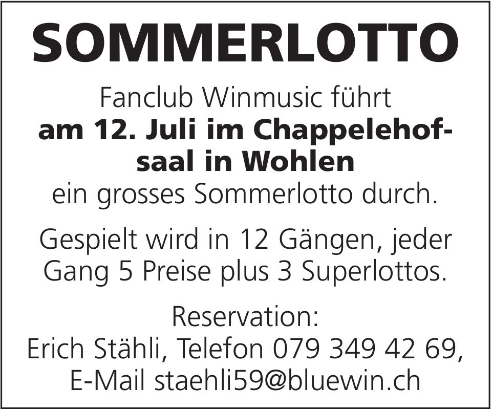 SOMMERLOTTO, 12. Juli, Chappelehofsaal, Wohlen