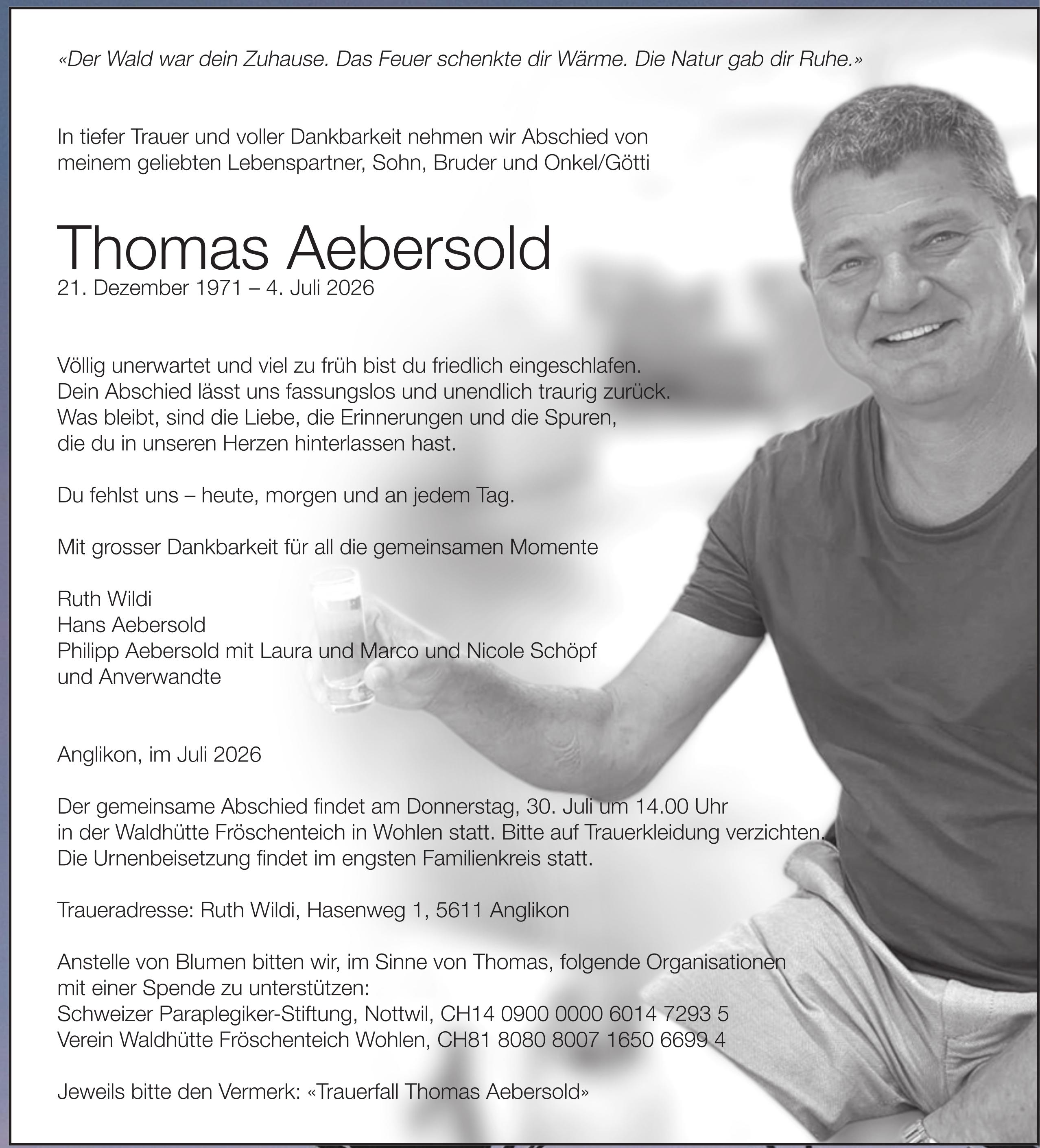 Aebersold Thomas, Juli 2026 / TA