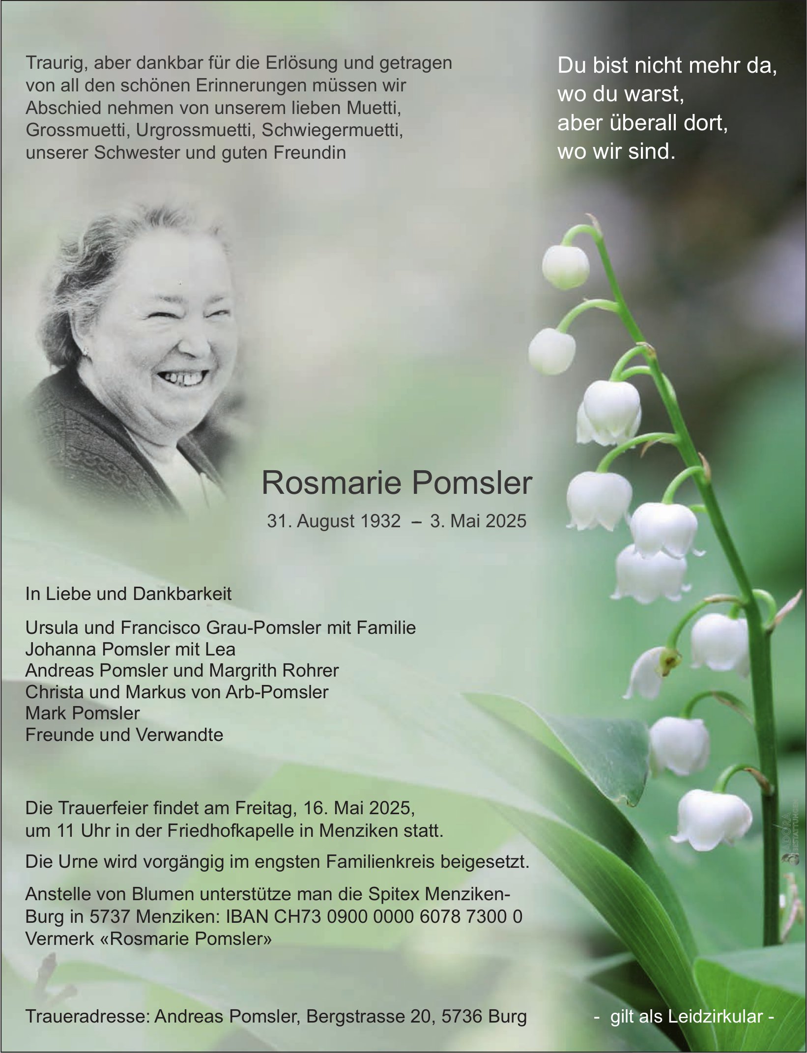 Pomsler Rosmarie, Mai 2025 / TA