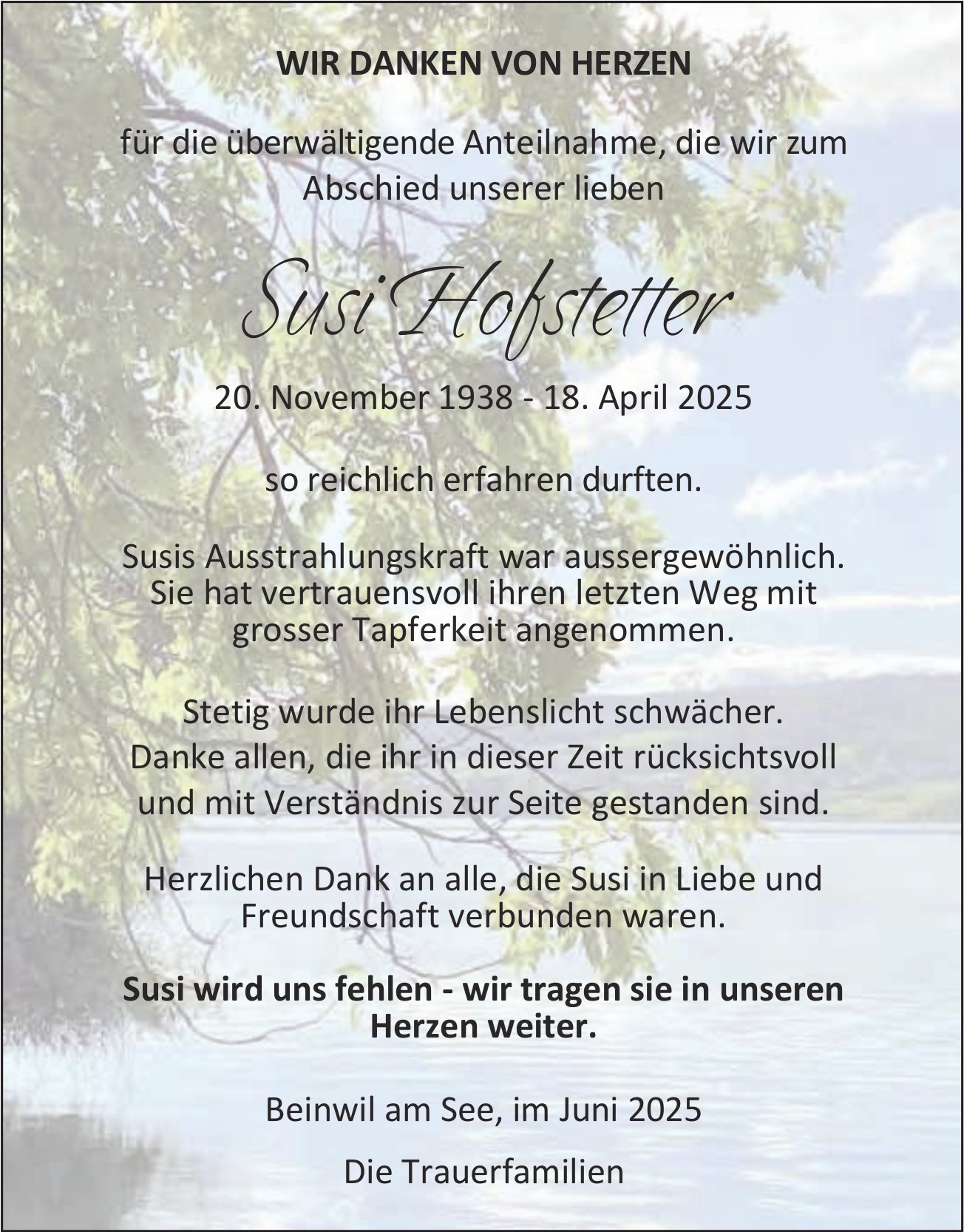 Hofstetter Susi, im Juni 2025 / DS