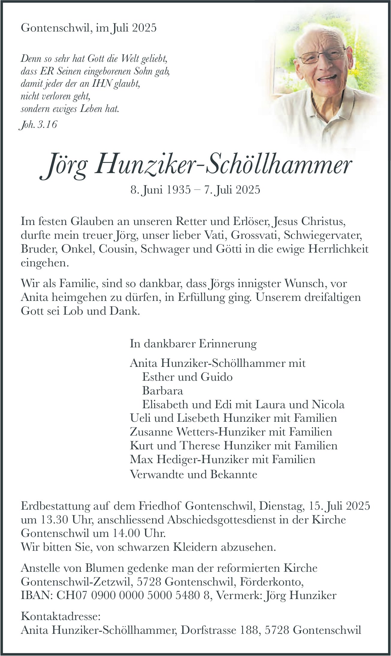 Hunziker-Schöllhammer Jörg, Juli 2025 / TA