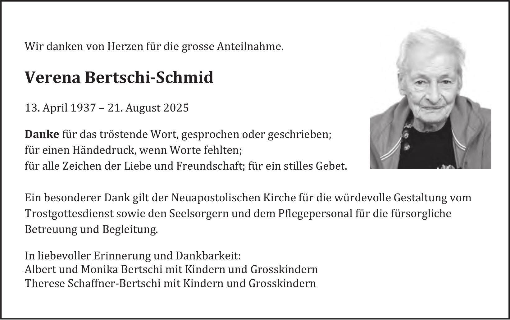 Bertschi-Schmid Verena, August 2025 / TA