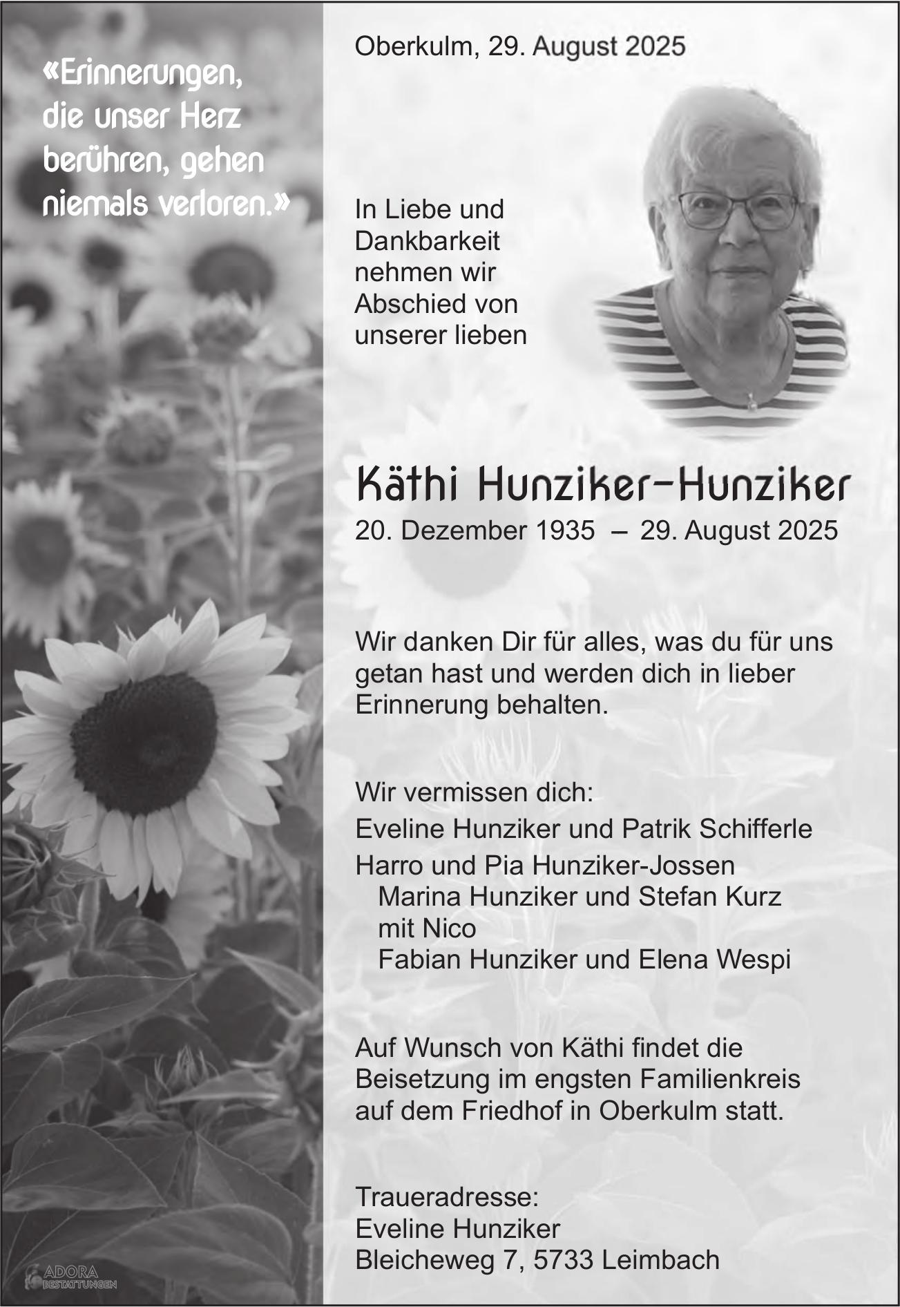 Hunziker-Hunziker Käthi, August 2025 / TA