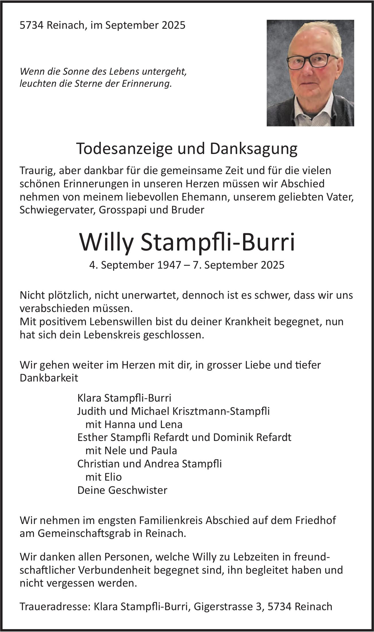 Stampfli-Burri Willy, September 2025 / TA