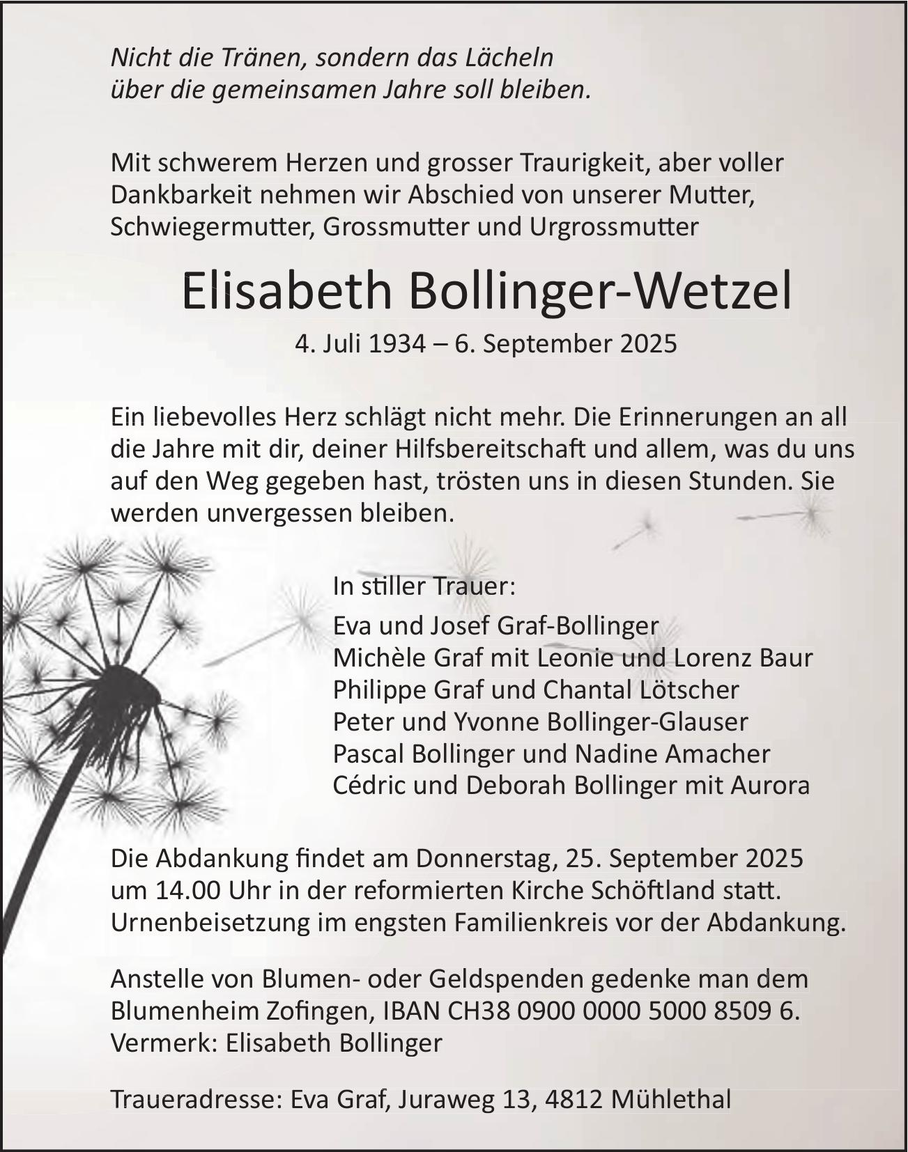 Bollinger-Wetzel Elisabeth, September 2025 / TA