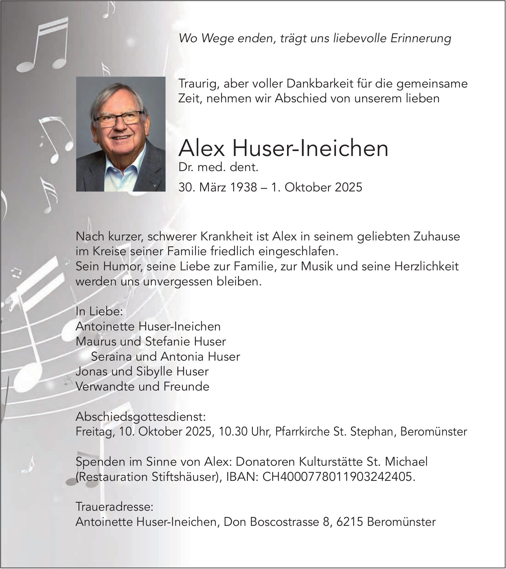 Huser-Ineichen Alex, Oktober 2025 / TA