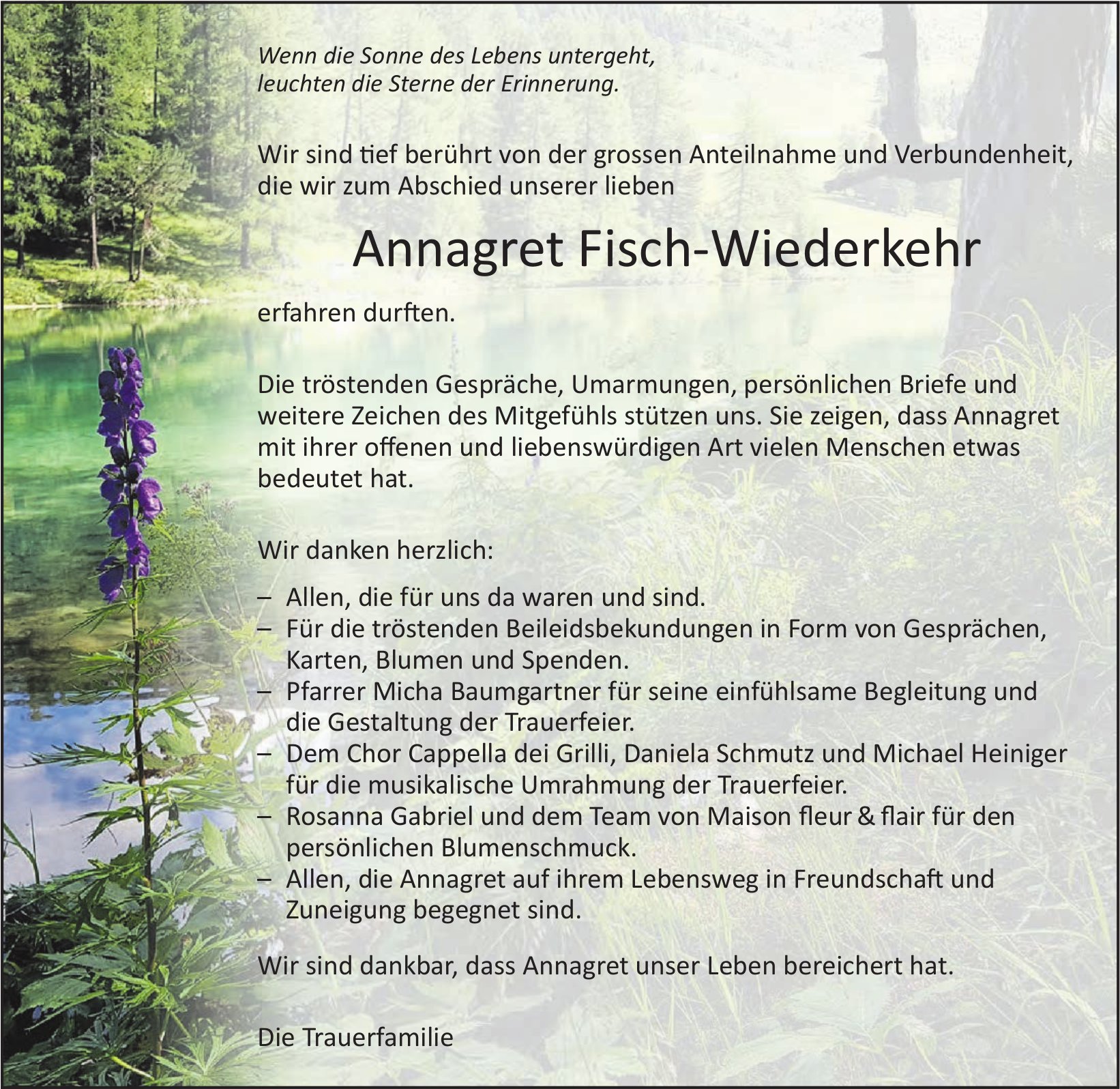 Fisch-Wiederkehr Annegret, im Oktober 2025 / DS
