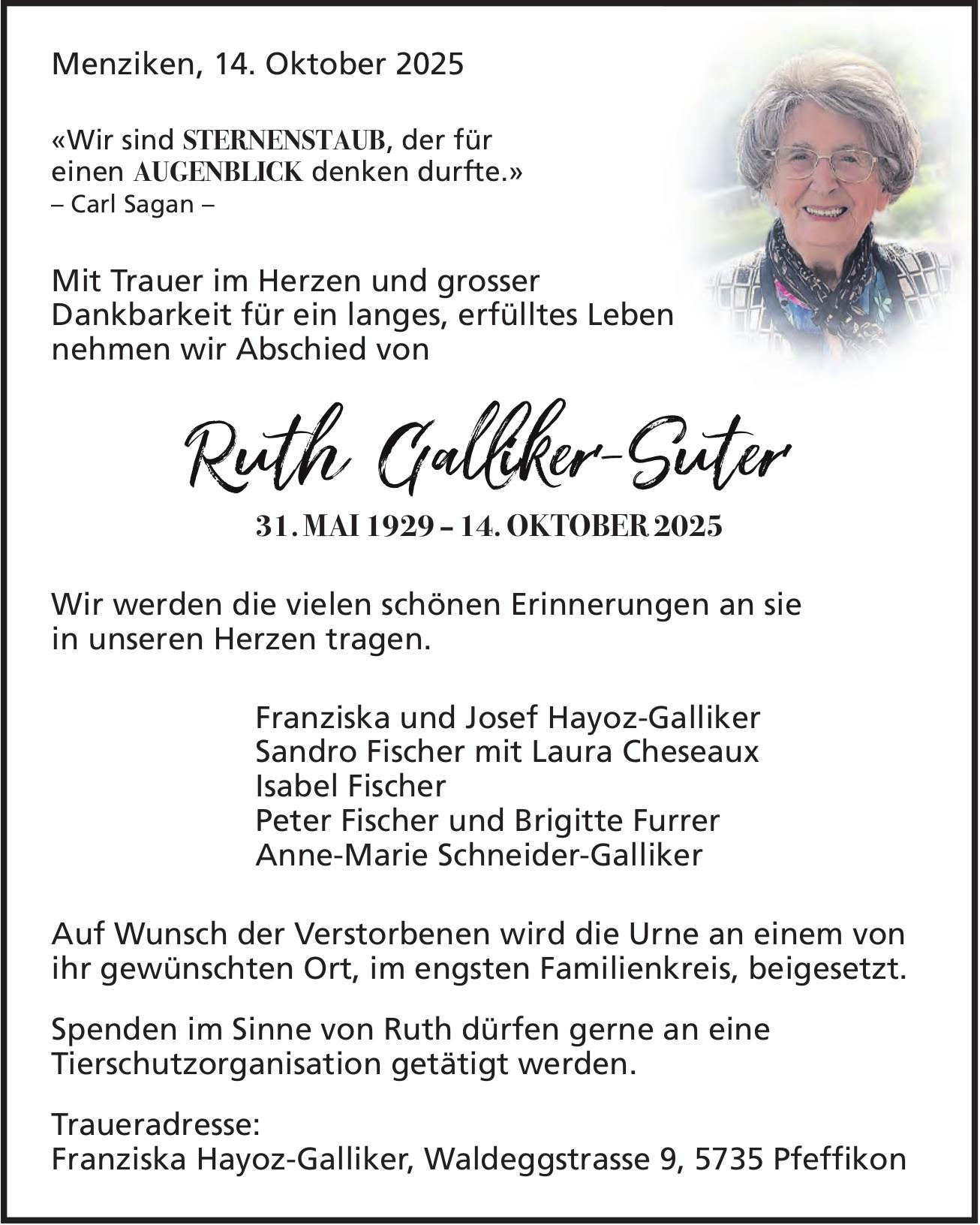 Galliker-Suter Ruth, Oktober 2025 / TA