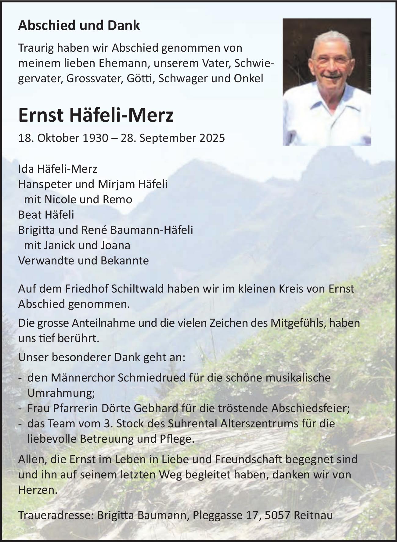 Häfeli-Merz Ernst, September 2025 / TA