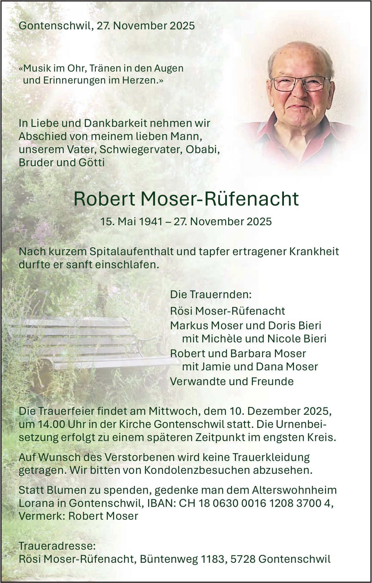 Moser-Rüfenacht Robert, November 2025 / TA