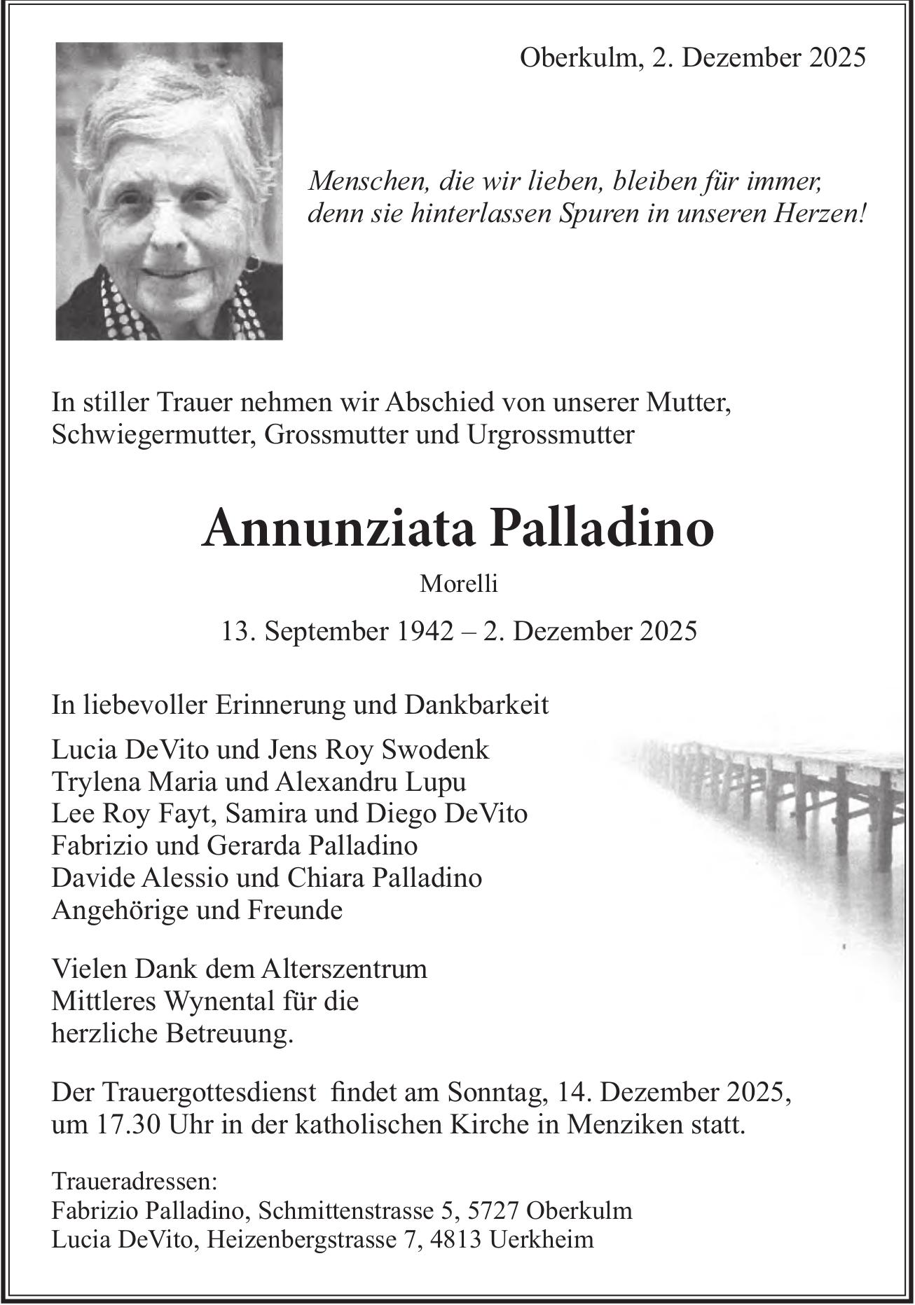 Palladino Annunziata, Dezember 2025 / TA