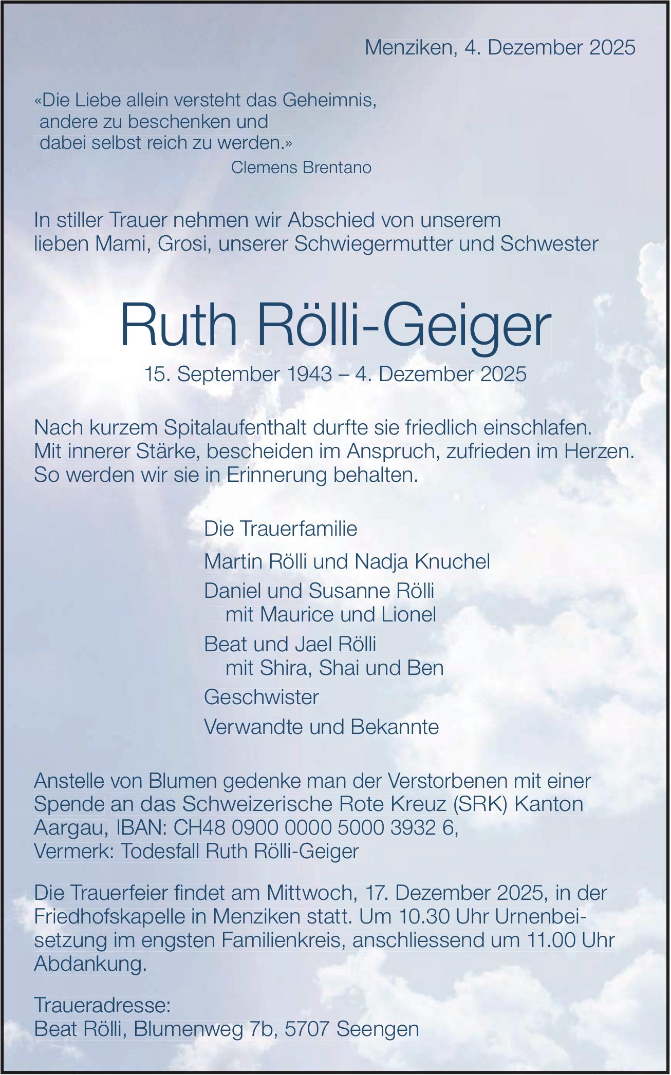 Rölli-Geiger Ruth, Dezember 2025 / TA