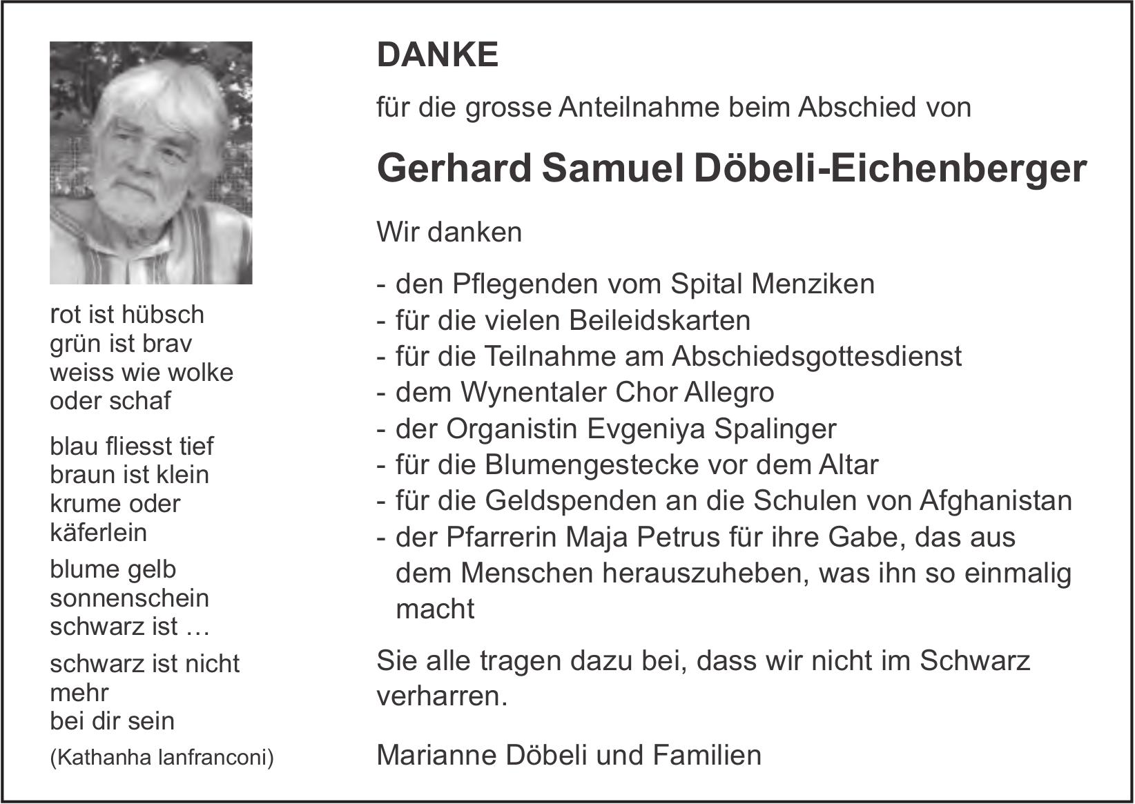 Döbeli-Eichenberger Gerhard Samuel, im Dezember 2025 / DS