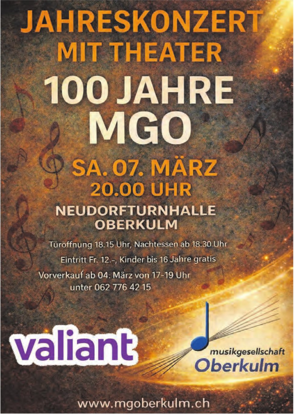 100 Jahre MGO, Neudorfturnhalle, Oberkulm