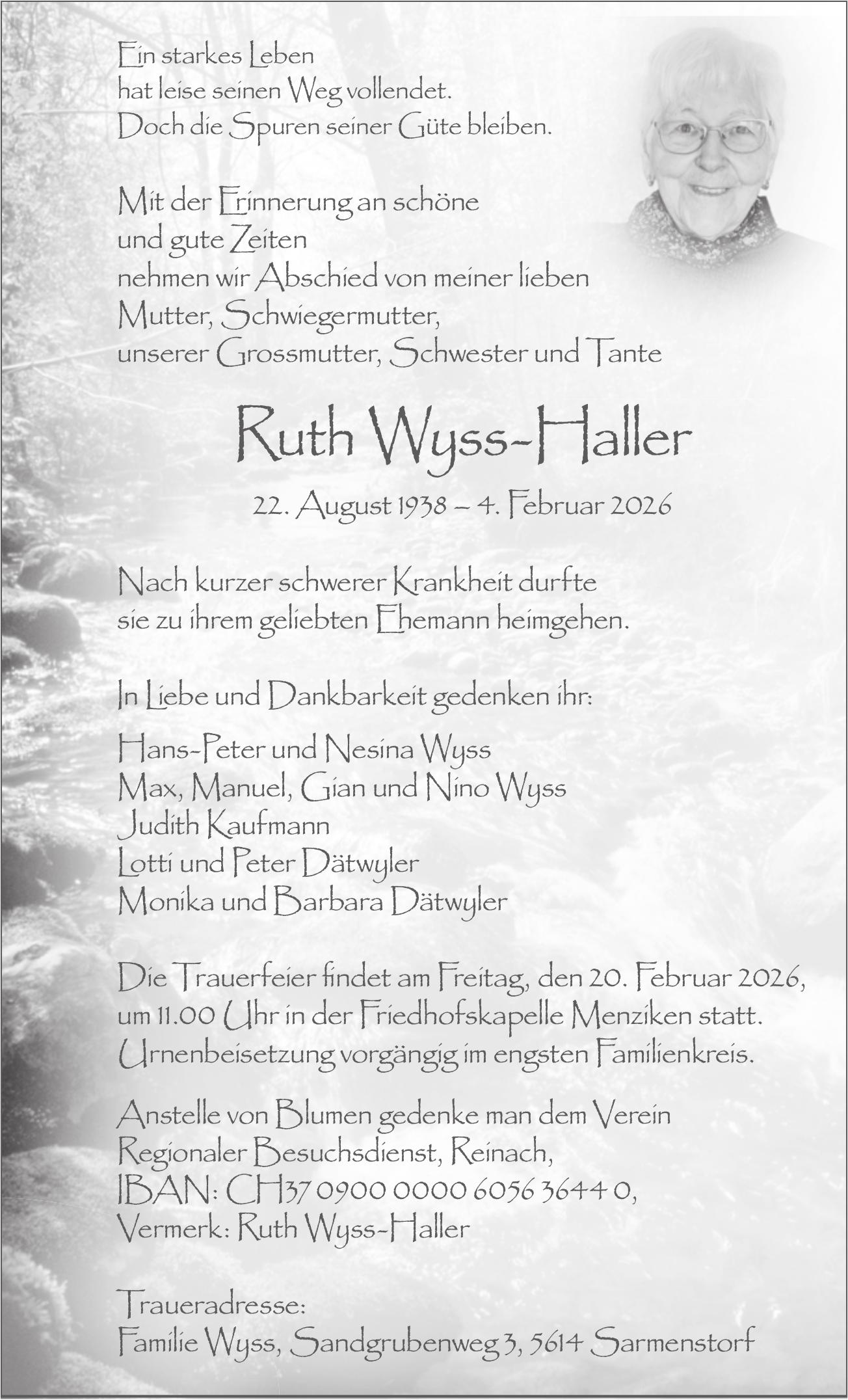 Wyss-Haller Ruth, Februar 2026 / TA
