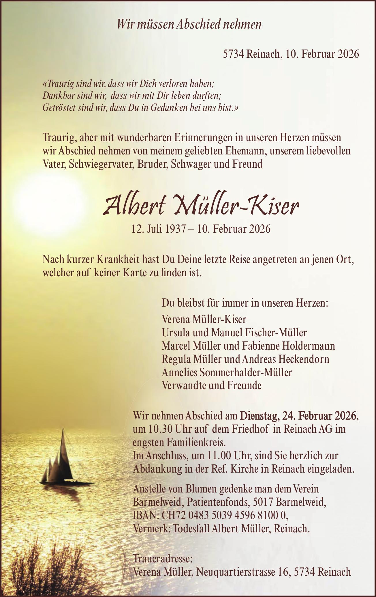 Müller-Kiser Albert, Februar 2026 / TA