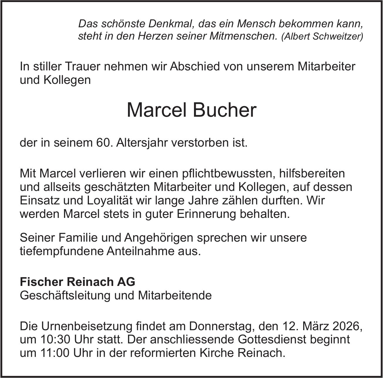 Bucher Marcel / TA