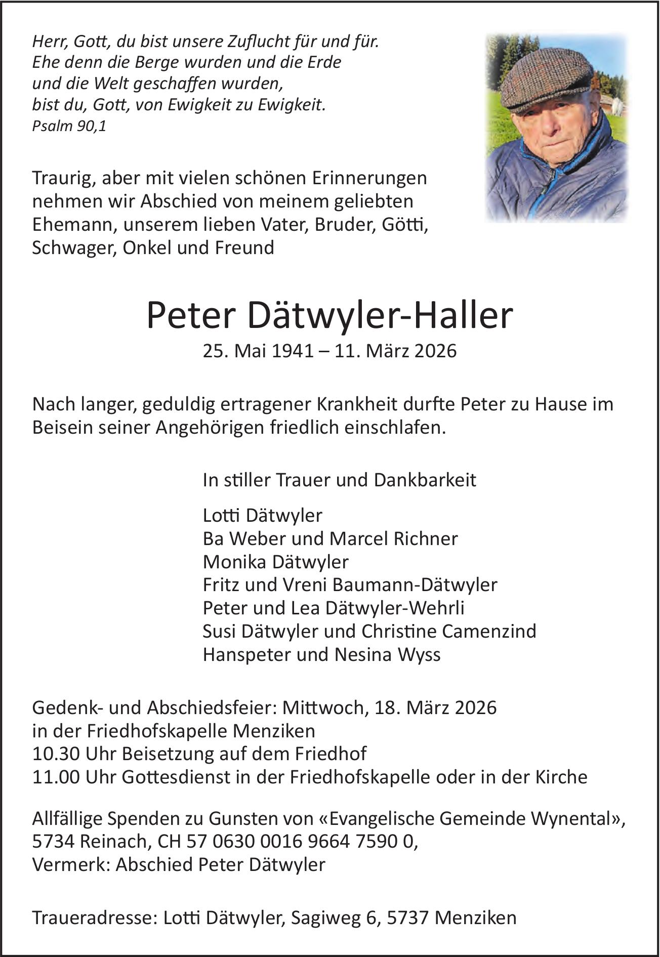 Dätwyler‐Haller Peter, März 2026 / TA