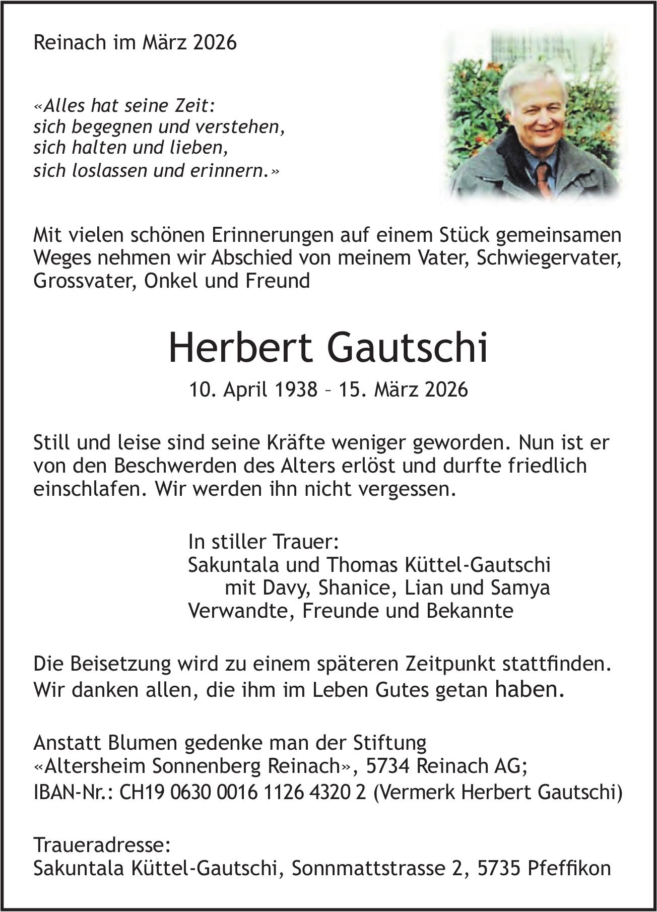 Gautschi Herbert, März 2026 / TA