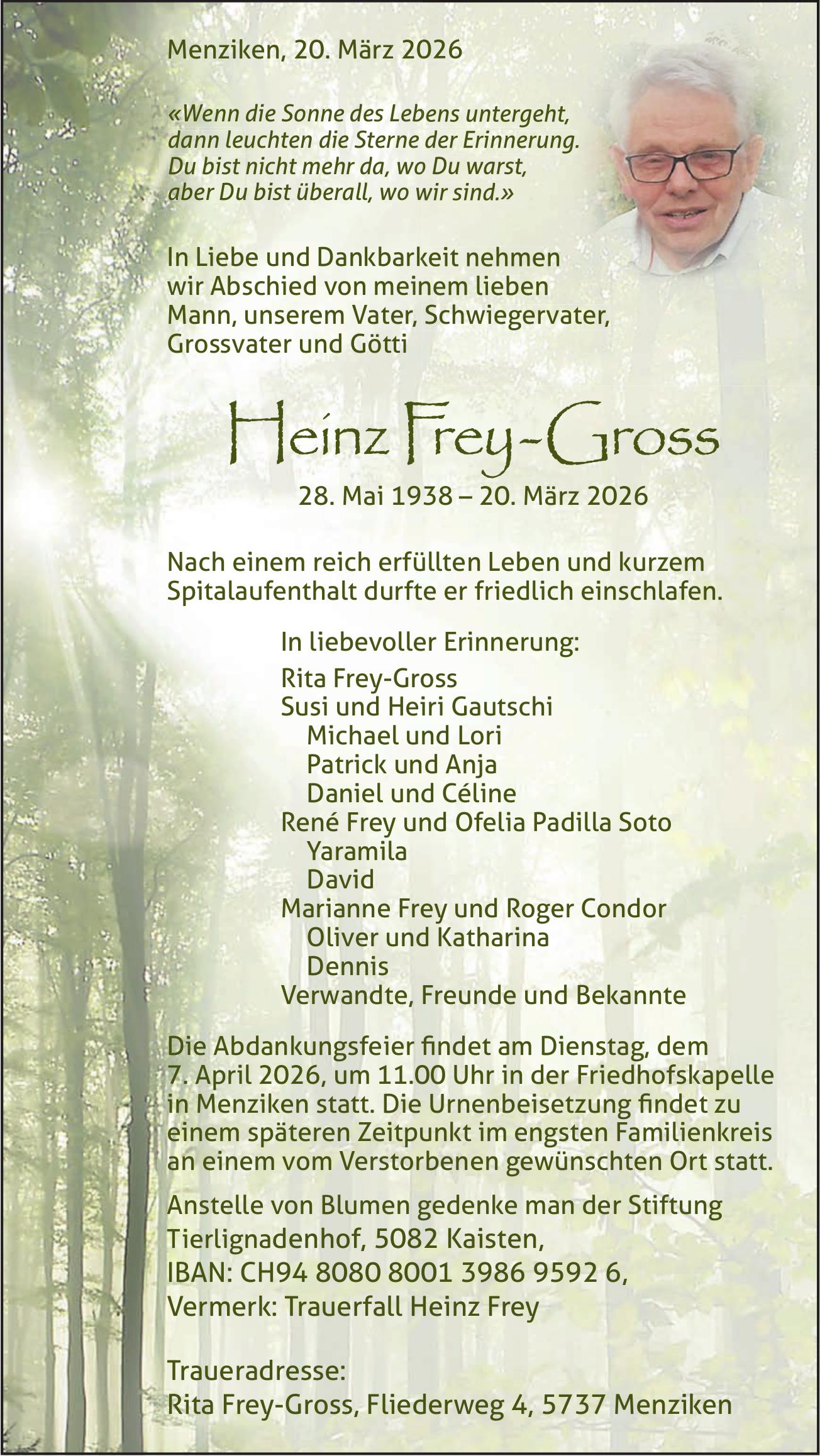 Frey-Gross Heinz, März 2026 / TA